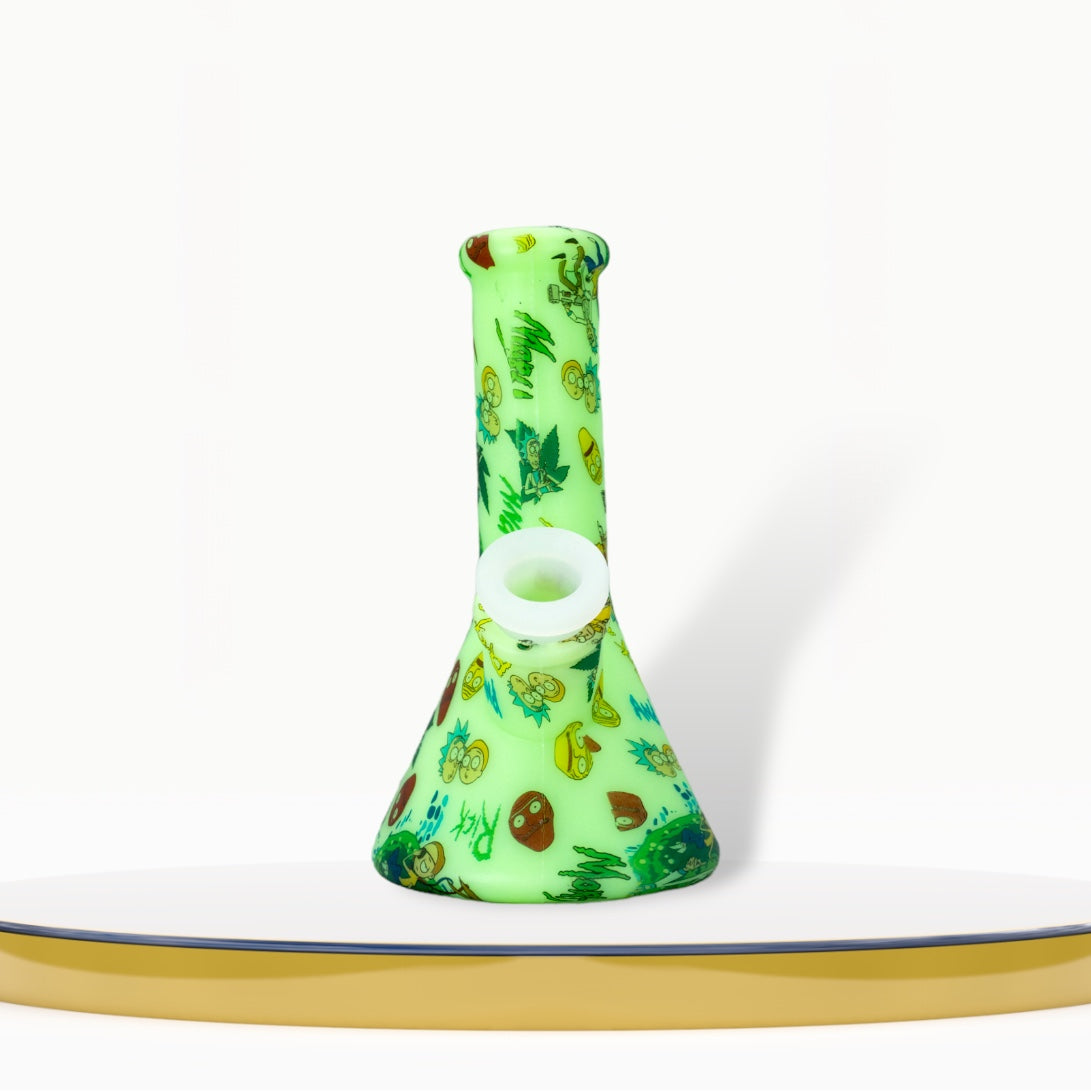 Bong Silicone - Cartoons Green - 13cm