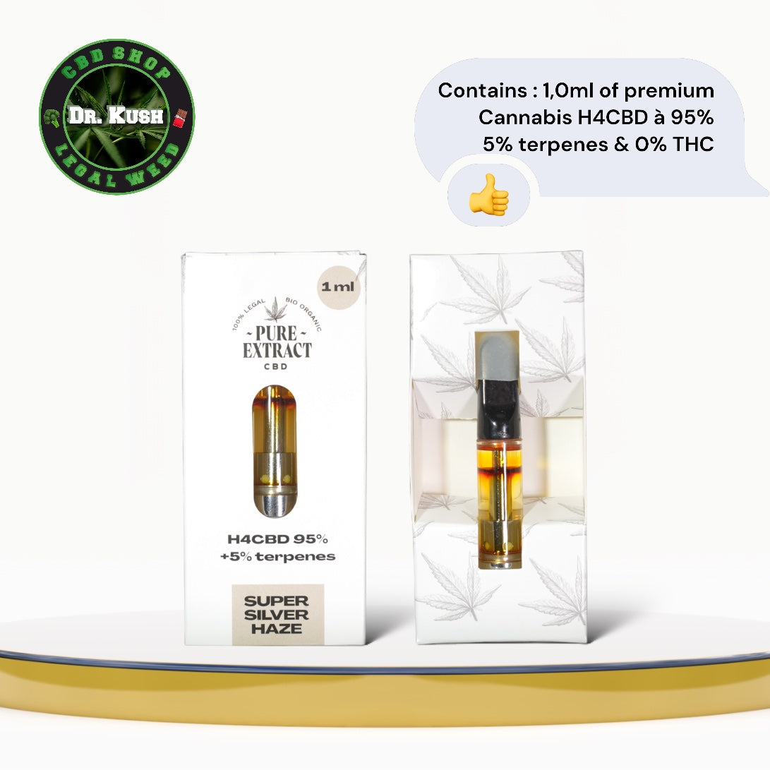 Pure Extract CBD Cartridge (Dab Pen) by H4CBD - Super Silver Haze - 95% H4CBD - 1ML - 600 puffs