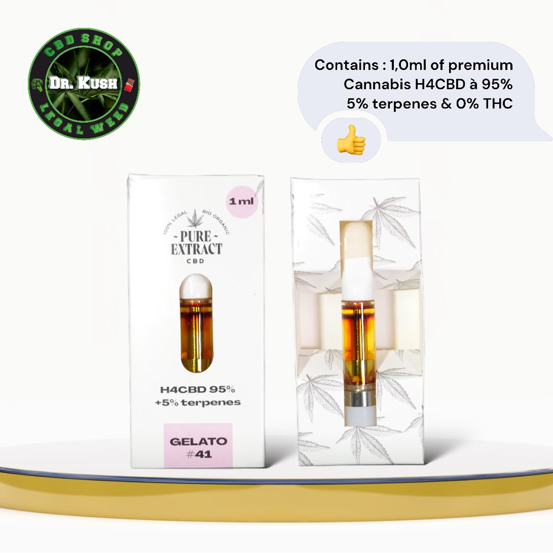 Pure Extract CBD Cartridge (Dab Pen) by H4CBD - Gelato #41 - 95% H4CBD - 1ML - 600 puffs