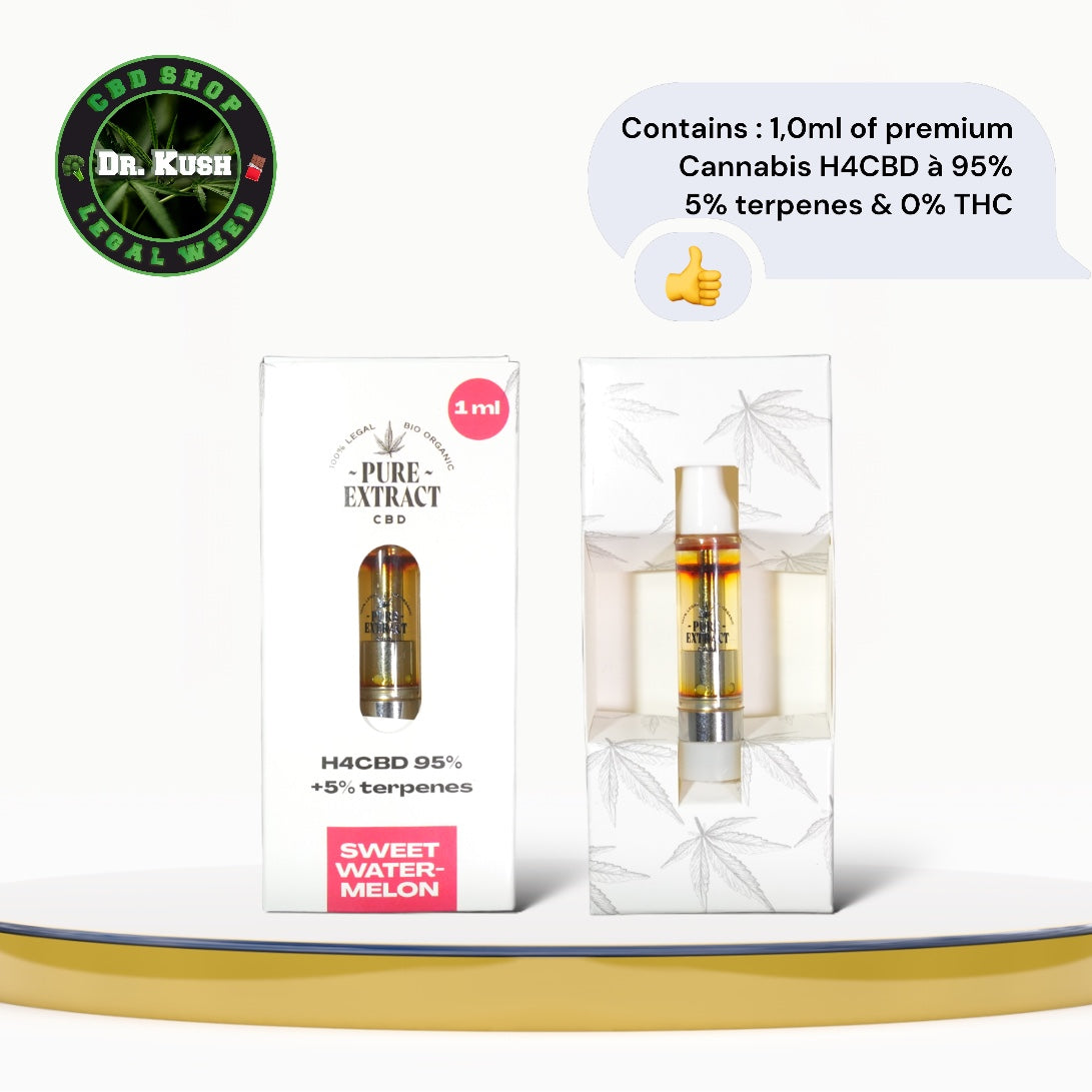 Pure Extract CBD Cartridge (Dab Pen) by H4CBD - Sweet WaterMelon - 95% H4CBD - 1ML - 600 puffs