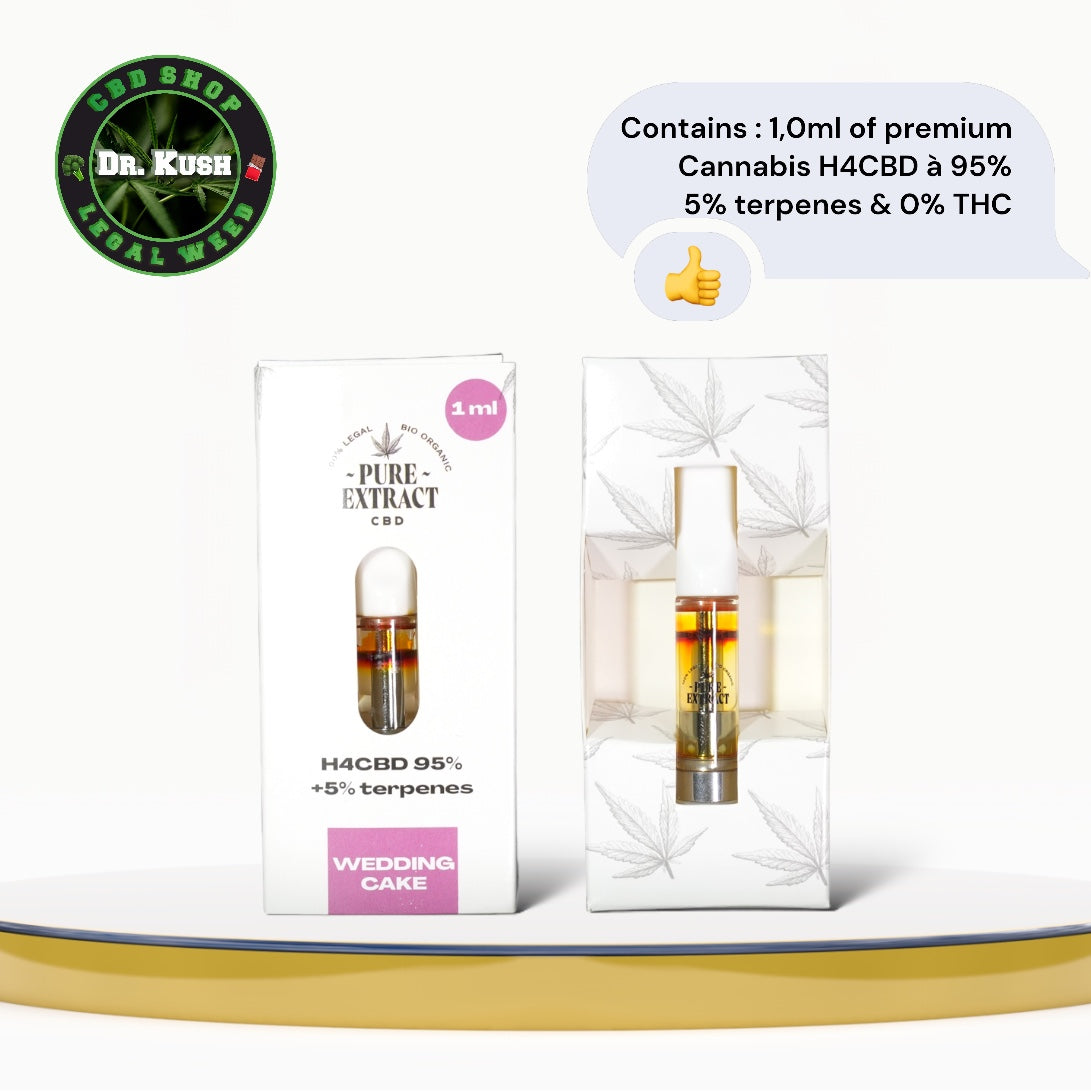 Pure Extract CBD Cartridge (Dab Pen) by H4CBD - Wedding Cake - 95% H4CBD - 1ML - 600 puffs