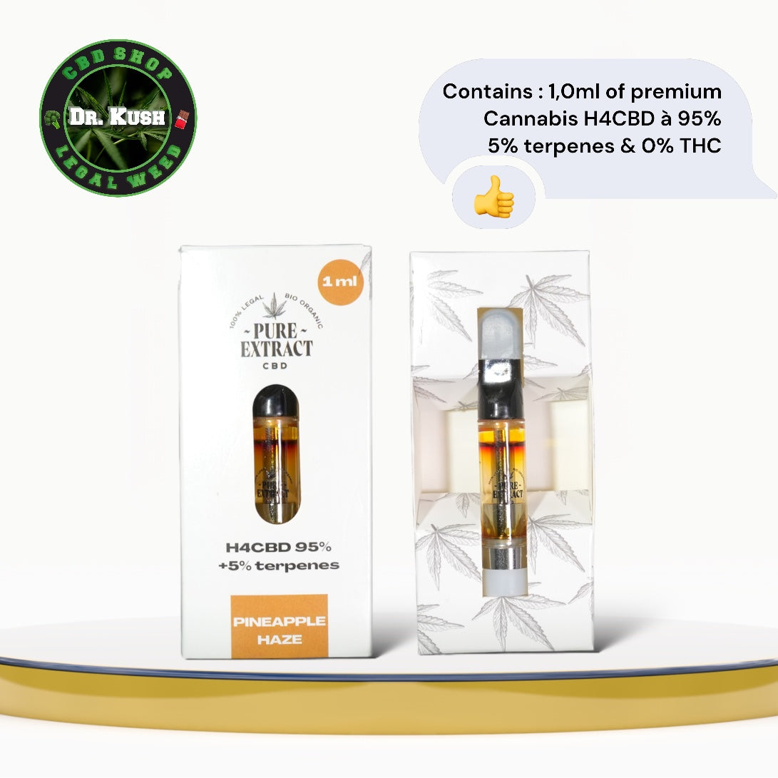 Pure Extract CBD Cartridge (Dab Pen) by H4CBD - Pineapple Haze - 95% H4CBD - 1ML - 600 puffs