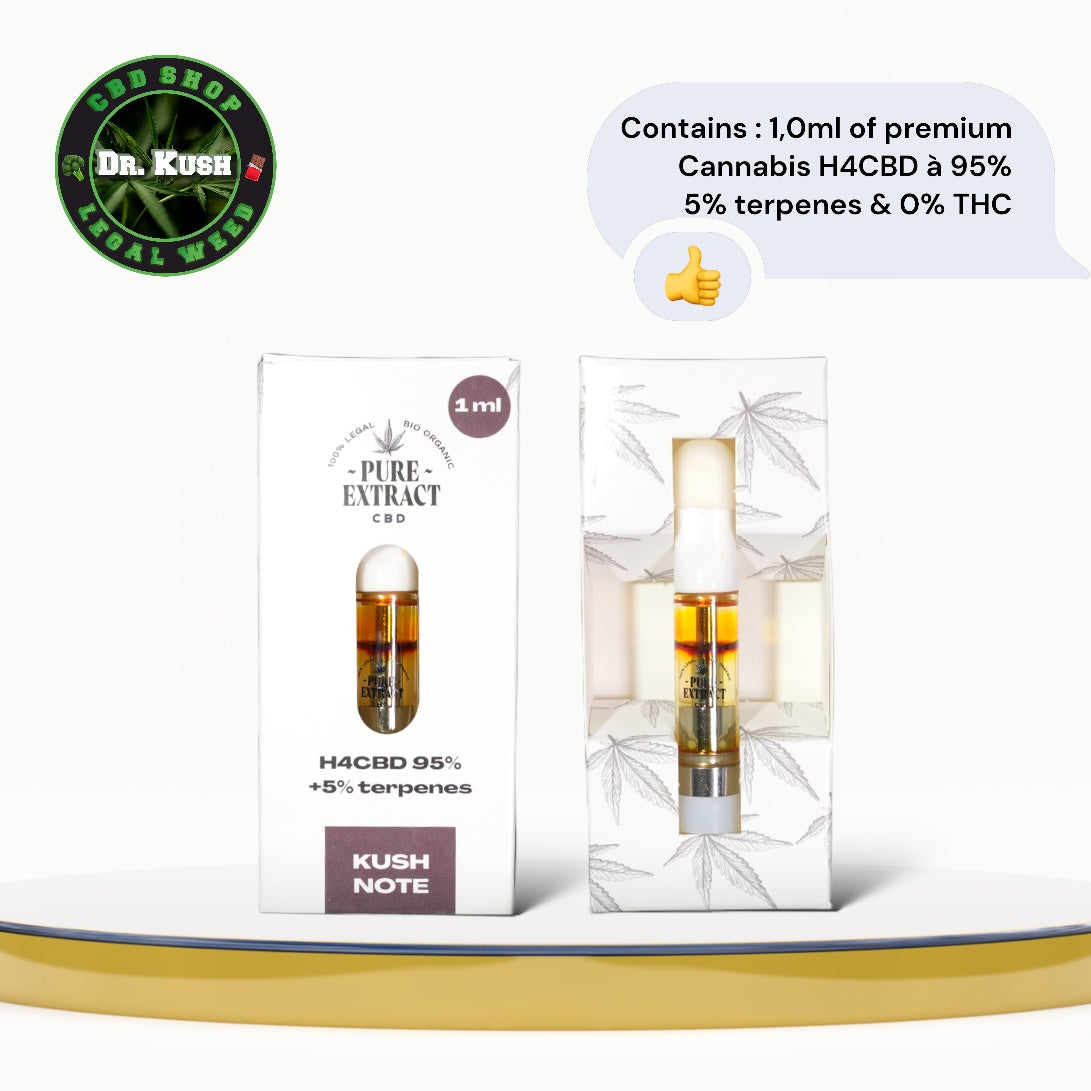 Pure Extract CBD Cartridge (Dab Pen) by H4CBD - Kush Note - 95% H4CBD - 1ML - 600 puffs