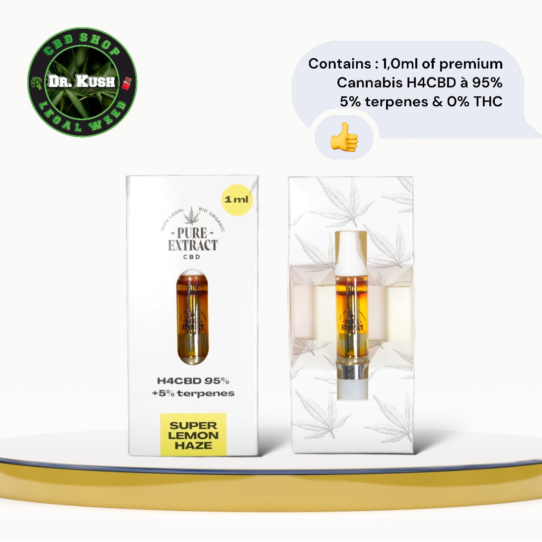 Pure Extract CBD Cartridge (Dab Pen) by H4CBD - Super Lemon Haze - 95% H4CBD - 1ML - 600 puffs