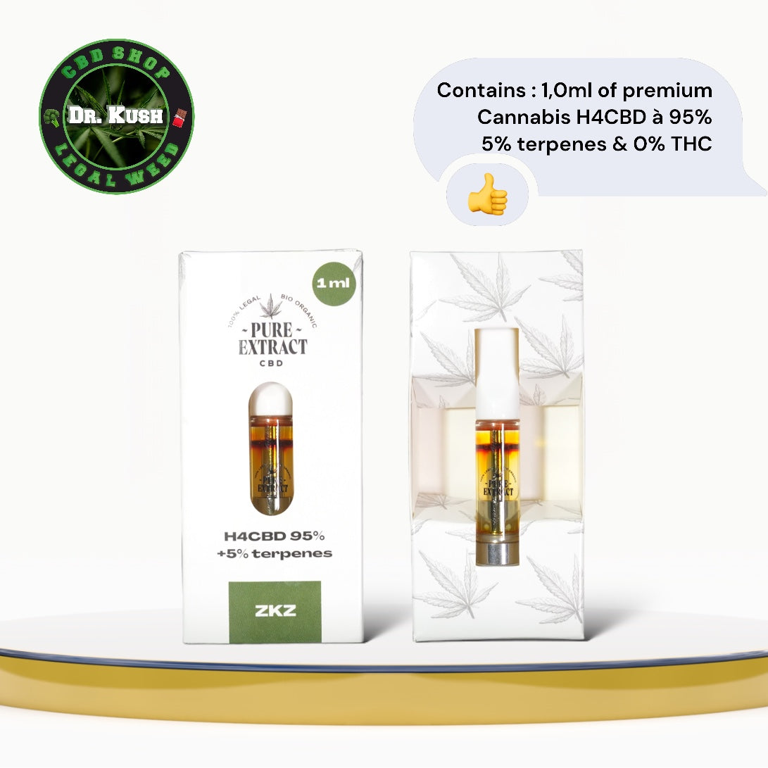 Pure Extract CBD Cartridge (Dab Pen) By H4CBD - ZKZ - 95% H4CBD - 1ML