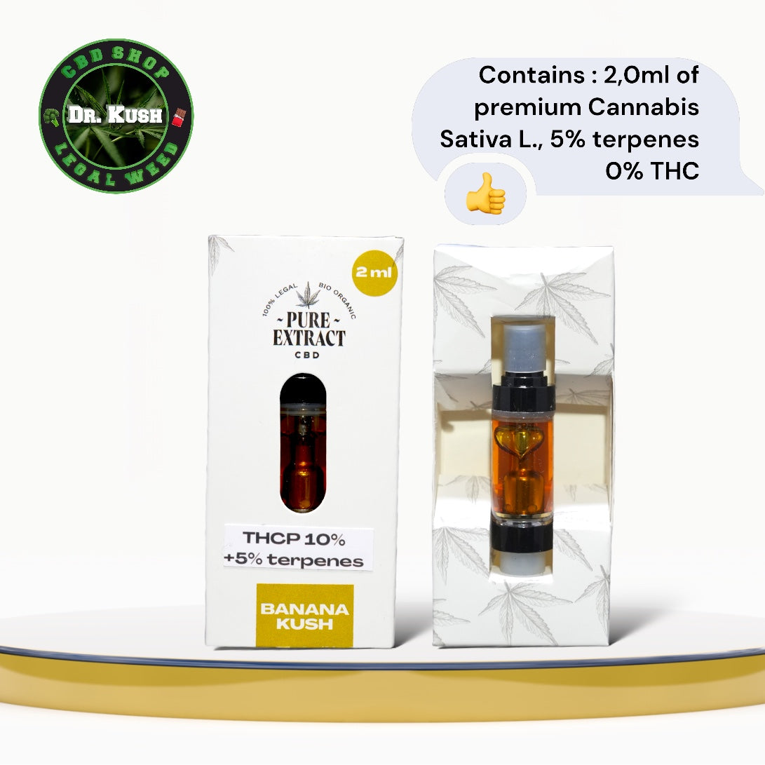 THCP Banana Kush Dab Pen Cartridge by Pure Extract - 10% THCP - 1 and 2ML