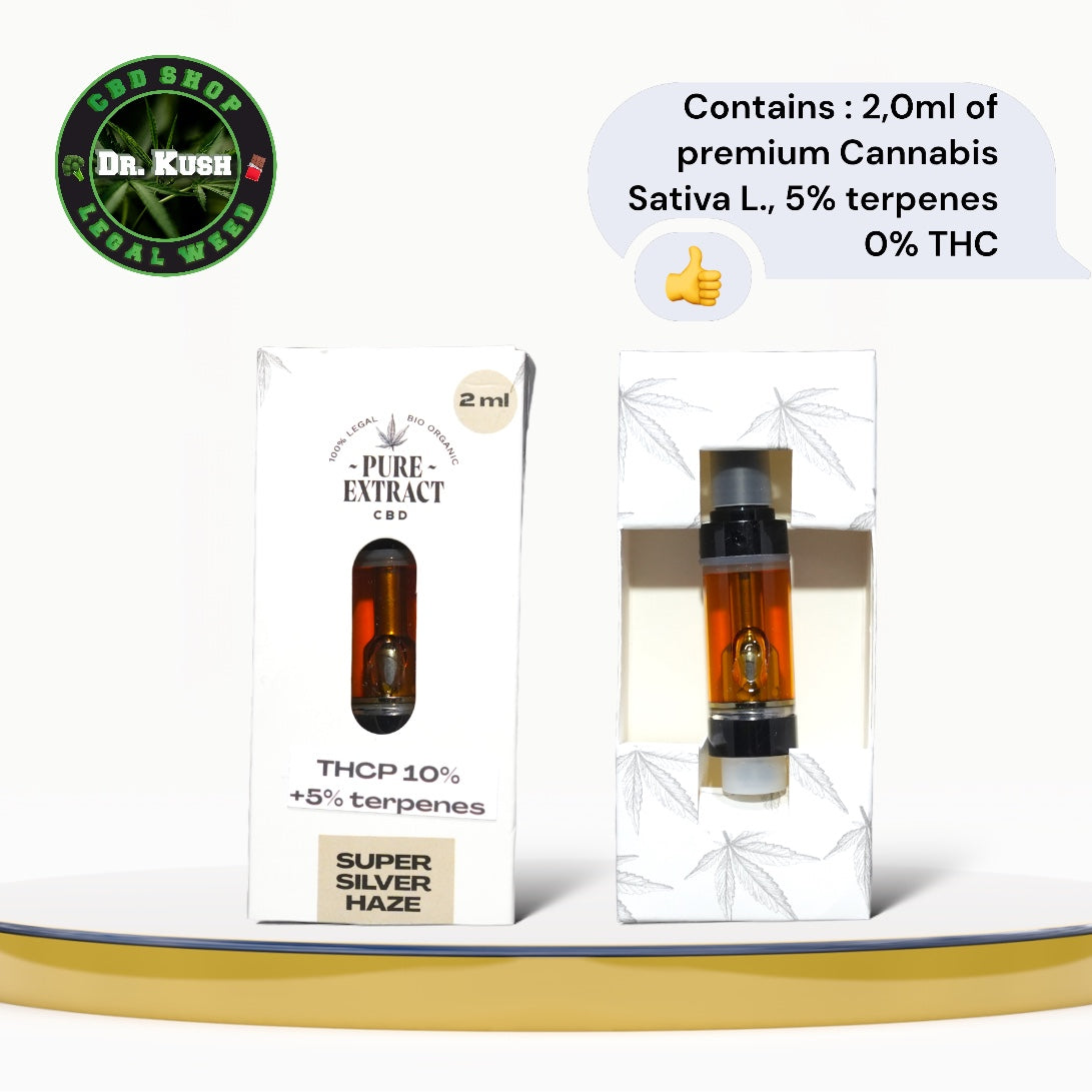 THCP Super Silver Haze Dab Pen Cartridge by Pure Extract - 10% THCP - 1 and 2ML