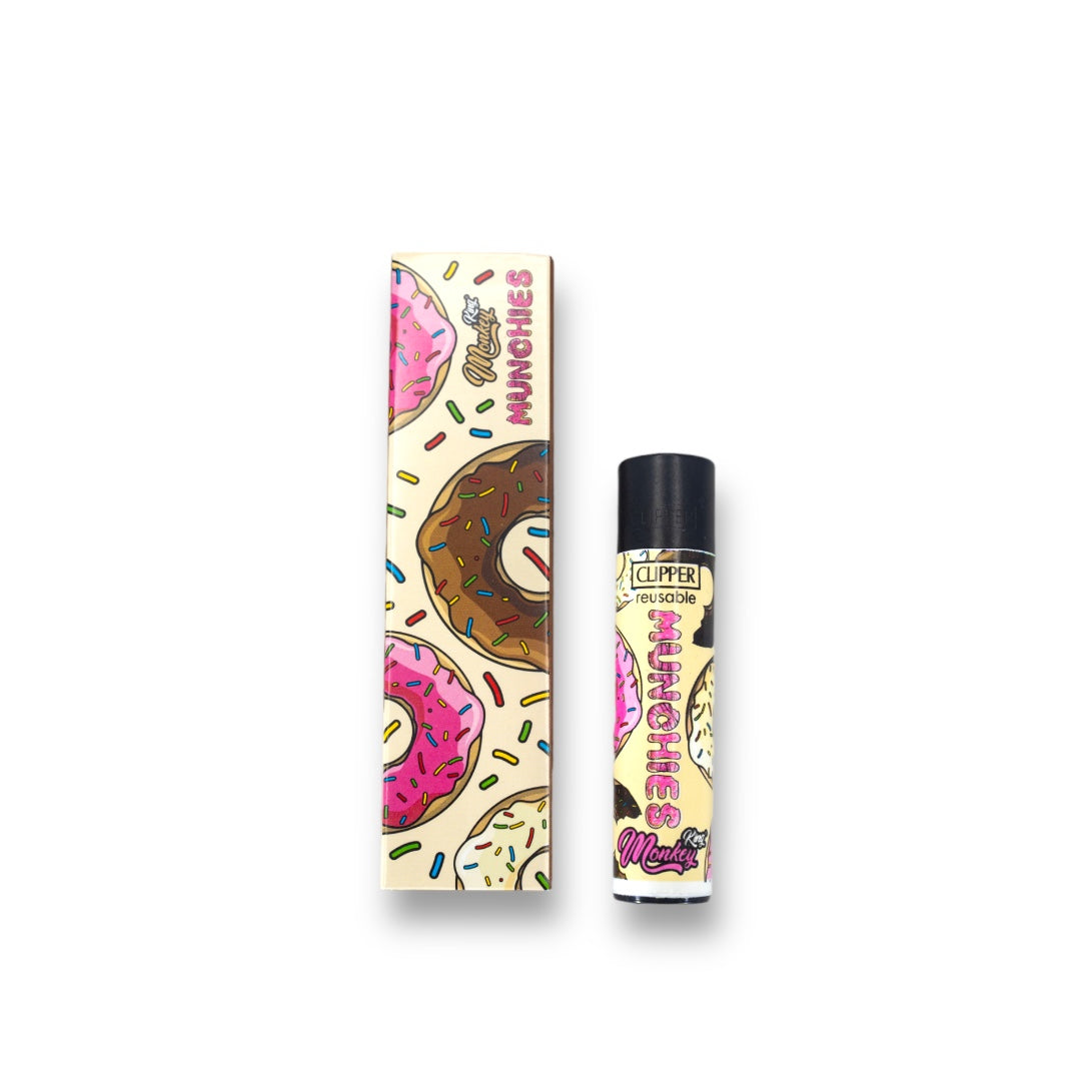Briquet Clipper et feuilles slims avec filtres édition Munchies - Monkey King