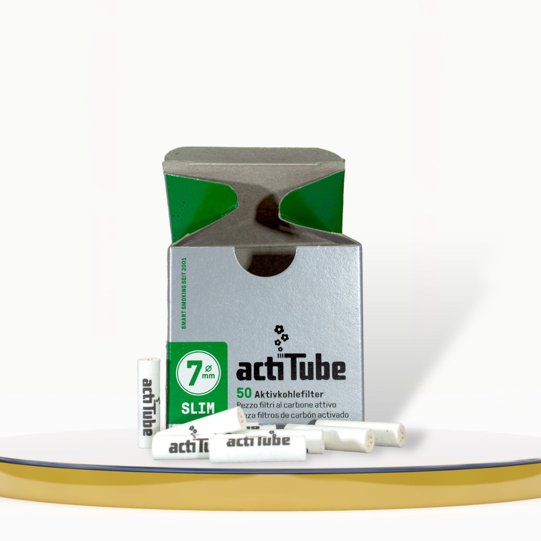 Filtres à Charbon Actif 'Slim' par actiTube - 7mm - 50 pièces