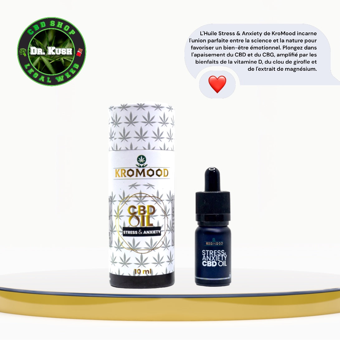 CBD Oil - Stress & Anxiety - 10ml - CBD / CBG - Kromood