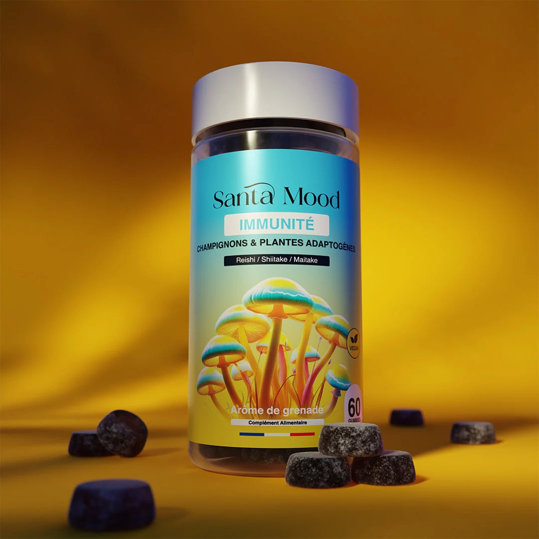 Gummies Immunité Naturels – Santa Mood® | Maitake, Reishi, Shiitake & Vitamines C, B6, Zinc, Sélénium