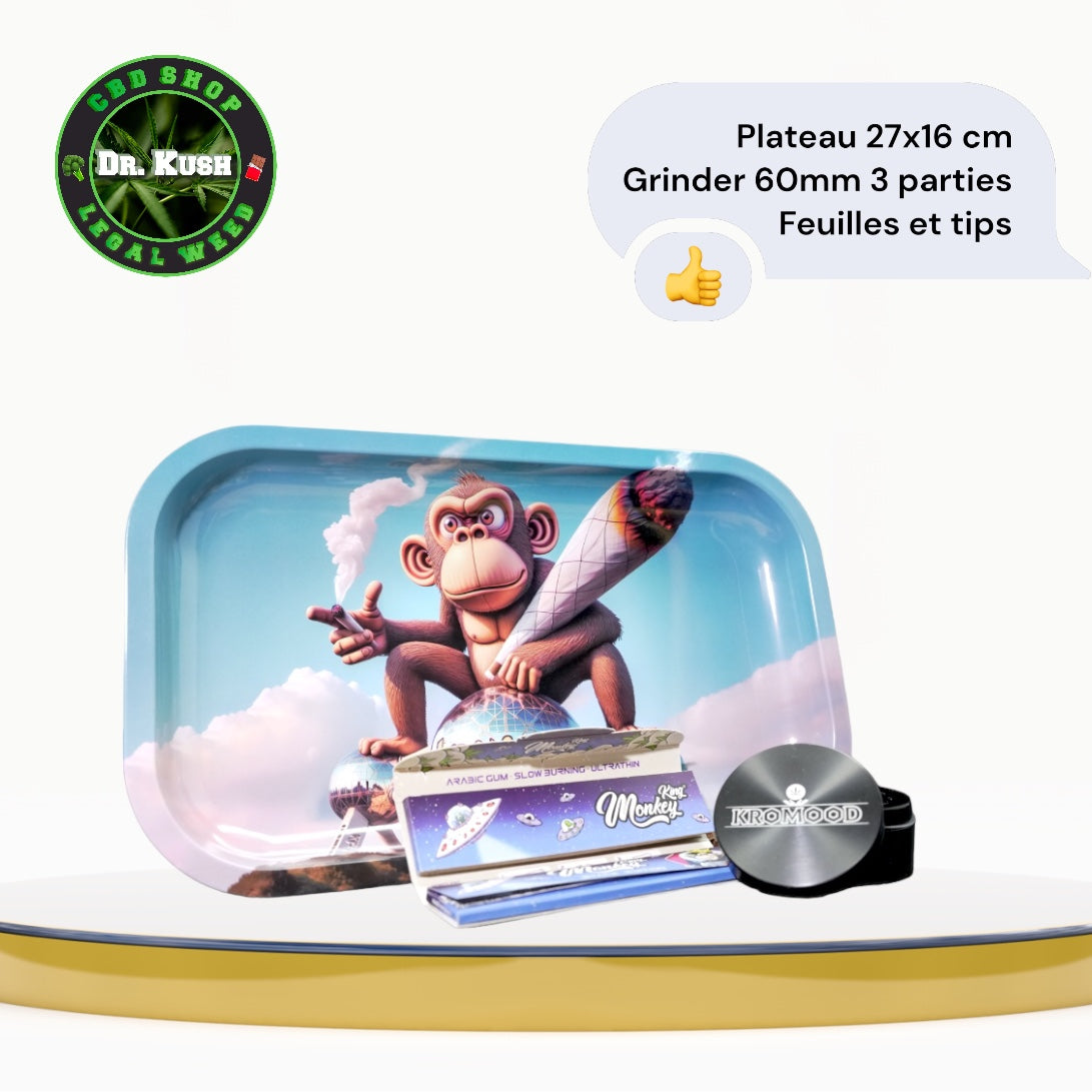 Combo Plateau Kromood + Grinder + Feuilles à Rouler