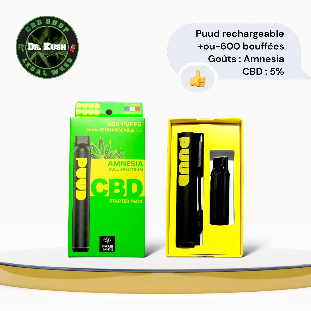 Marie-Jeanne - Refillable Puud - Amnesia CBD - 5% 600 Puffs