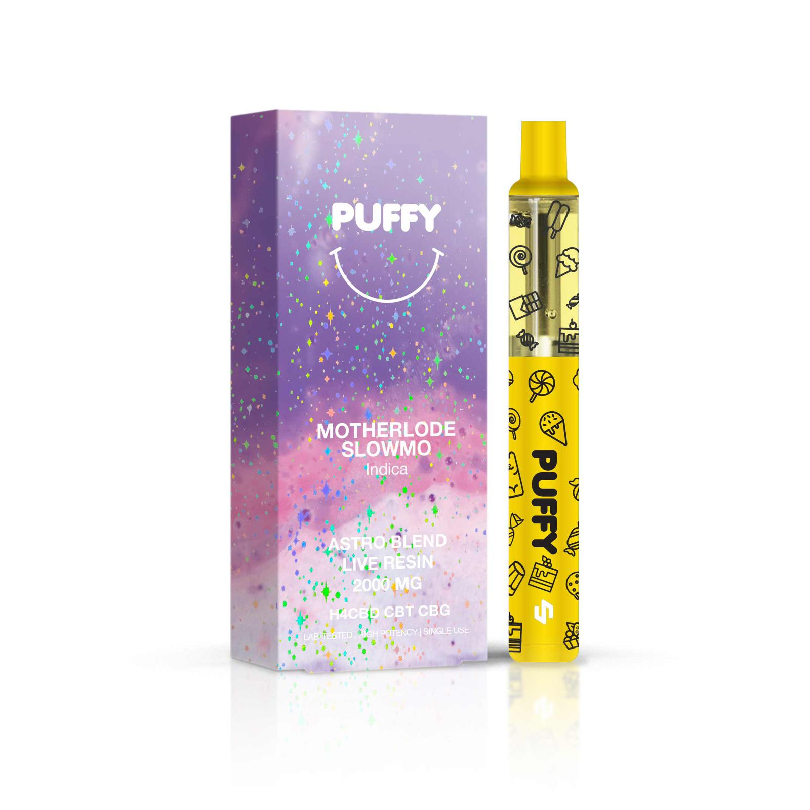 Disposable Puffy Puff - Motherlode Slowmo - (Astro Blends) Indica - H4CBD/CBT/CBG/2000MG - 800 puffs