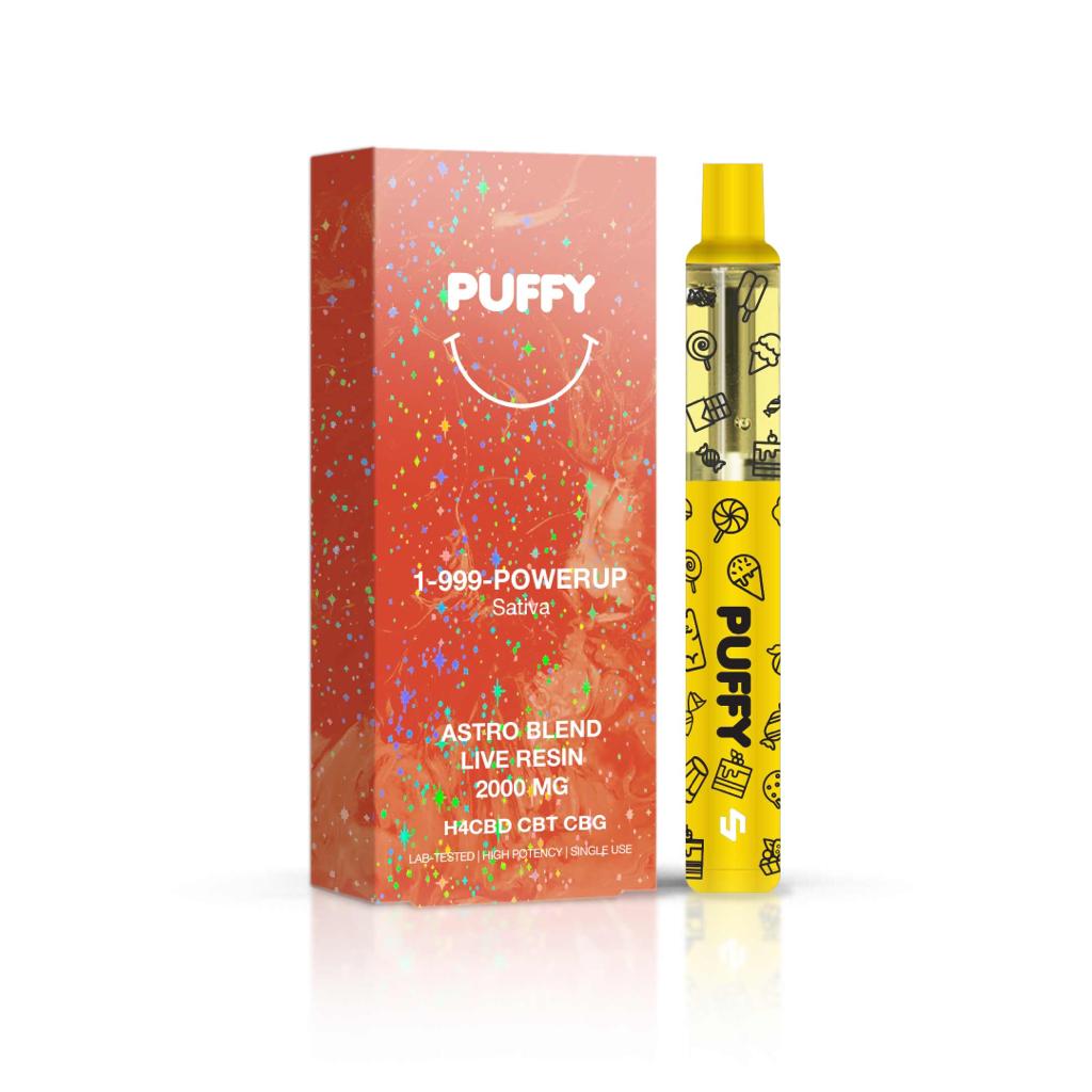 Puffy Puff Disposable - 1-999-POWERUP - (Astro Blends) Sativa - H4CBD/CBT/CBG/2000MG - 800 puffs
