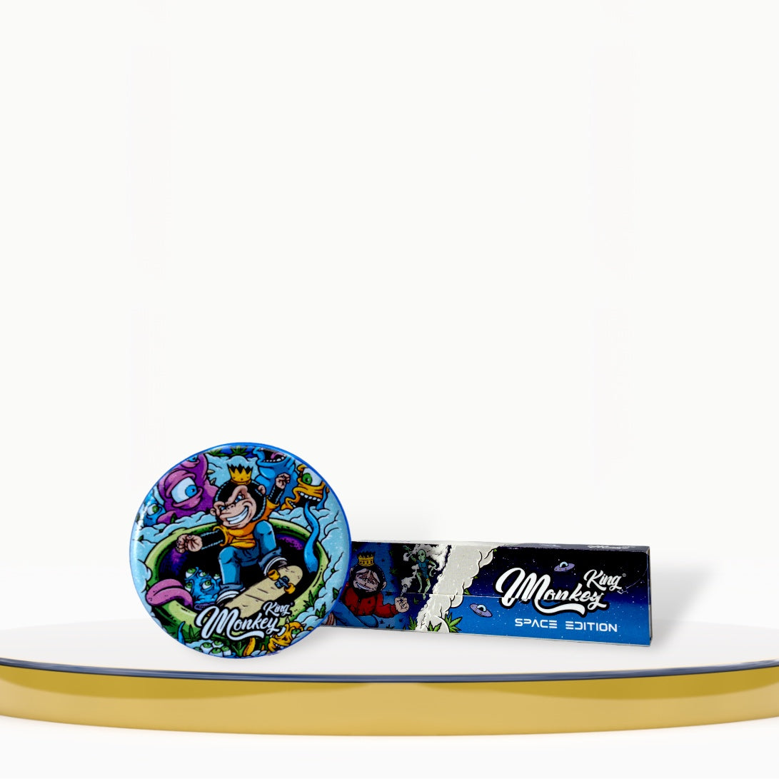 Feuille à rouler King Size 32 feuilles + 32 filtres + 1 grinder - Edition Space - Monkey King