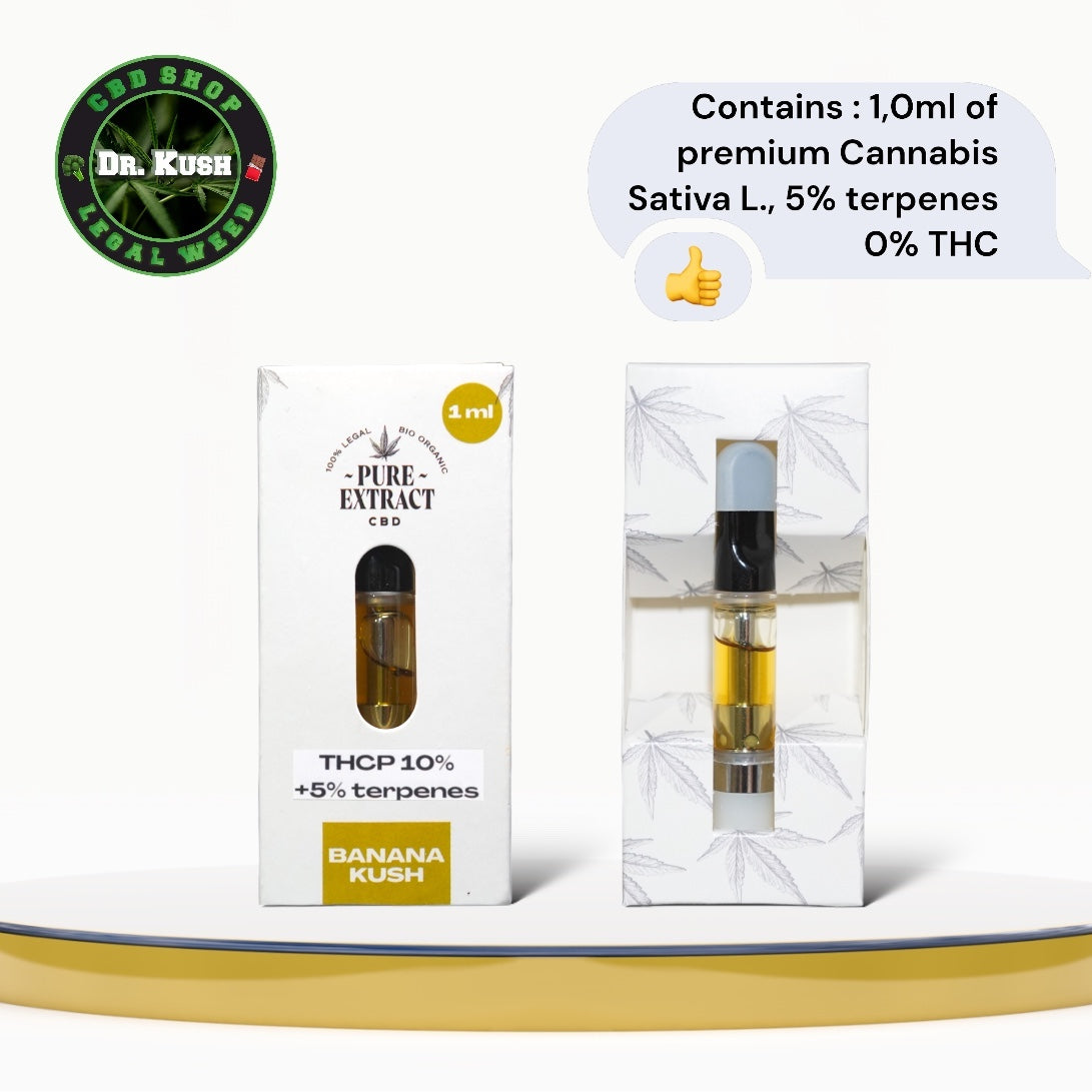 THCP Banana Kush Dab Pen Cartridge by Pure Extract - 10% THCP - 1 and 2ML