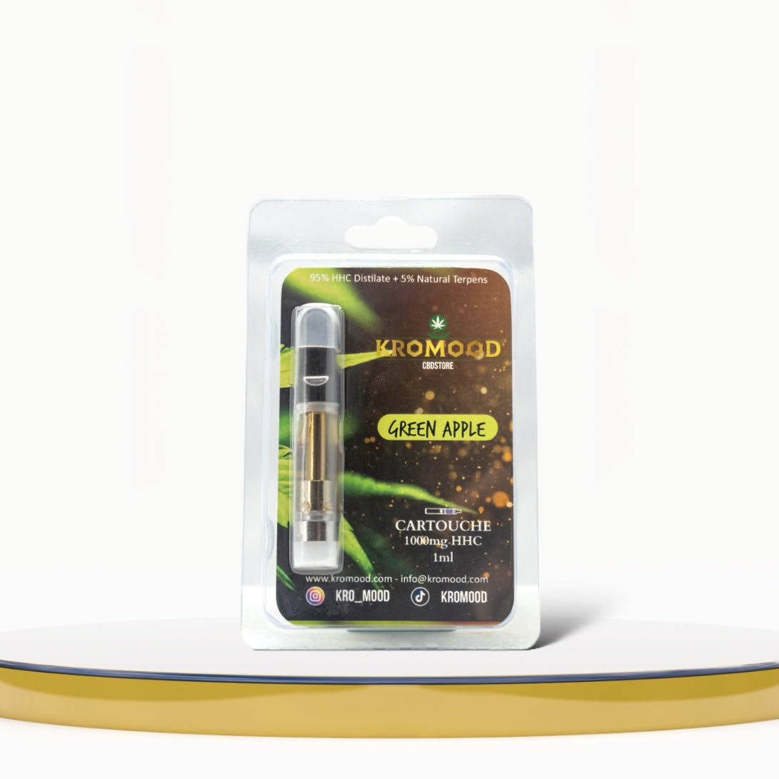 KroMood Cartridge (Dab Pen) van HHC - Groene Appel - 95% HHC/1000MG - 600 trekjes