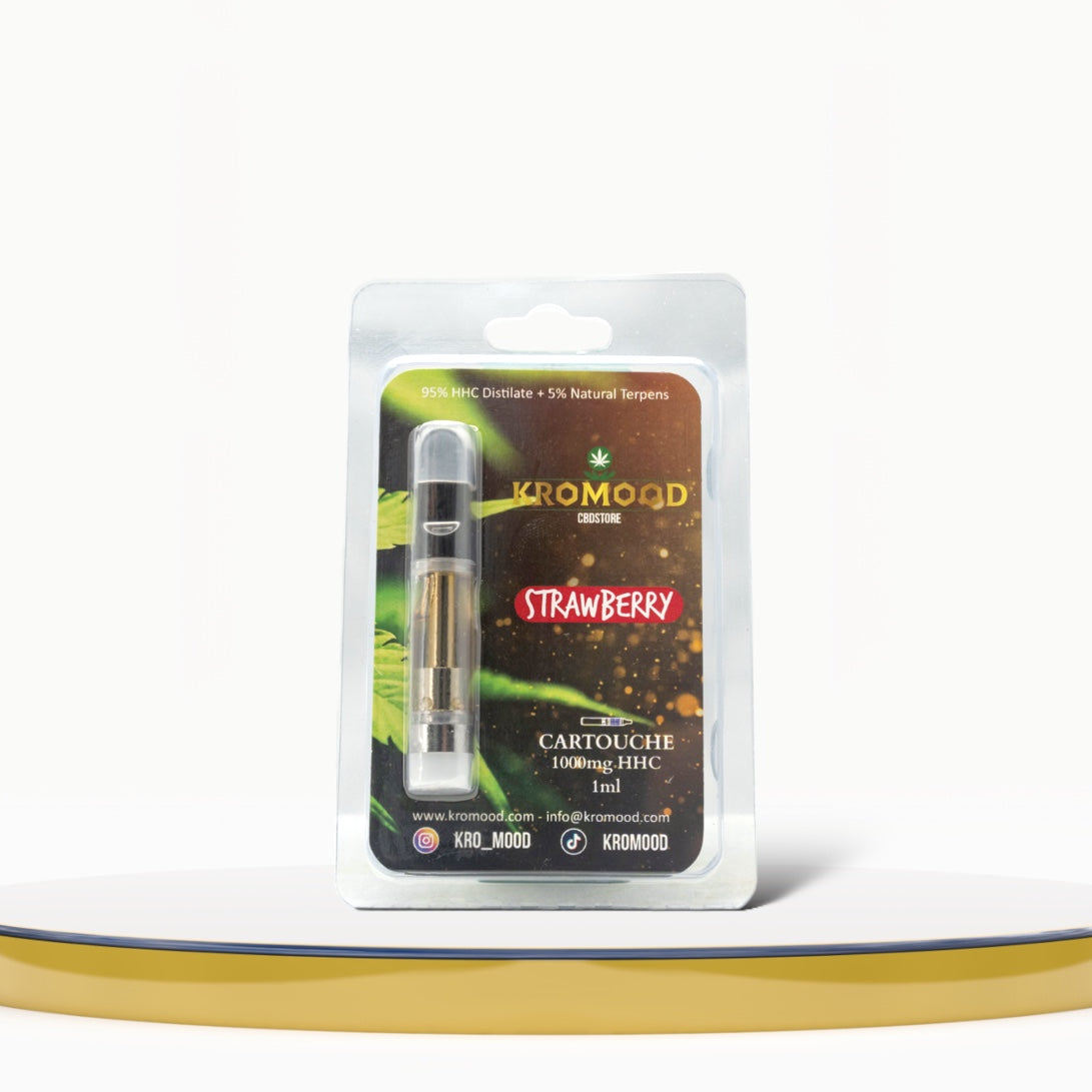 KroMood Cartridge (Dab Pen) of HHC - Strawberry - 95% HHC/1000MG - 600 puffs