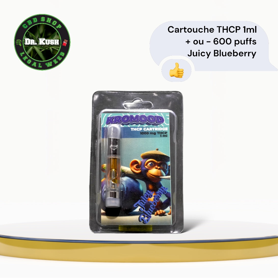 THCP Cartridge - Juicy Blueberry - 1ML - 600 Puffs - KROMOOD