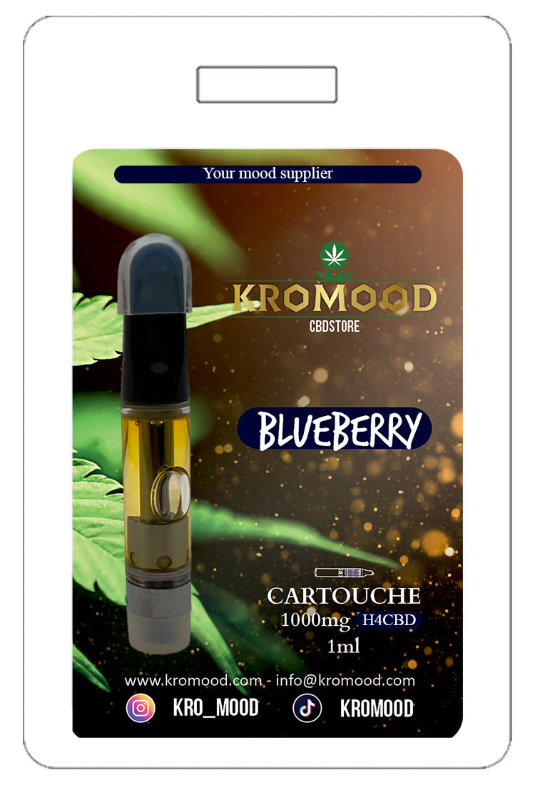 KroMood Cartouche (Dab Pen) de H4CBD - BlueBerry  - 1ML - 600 bouffées