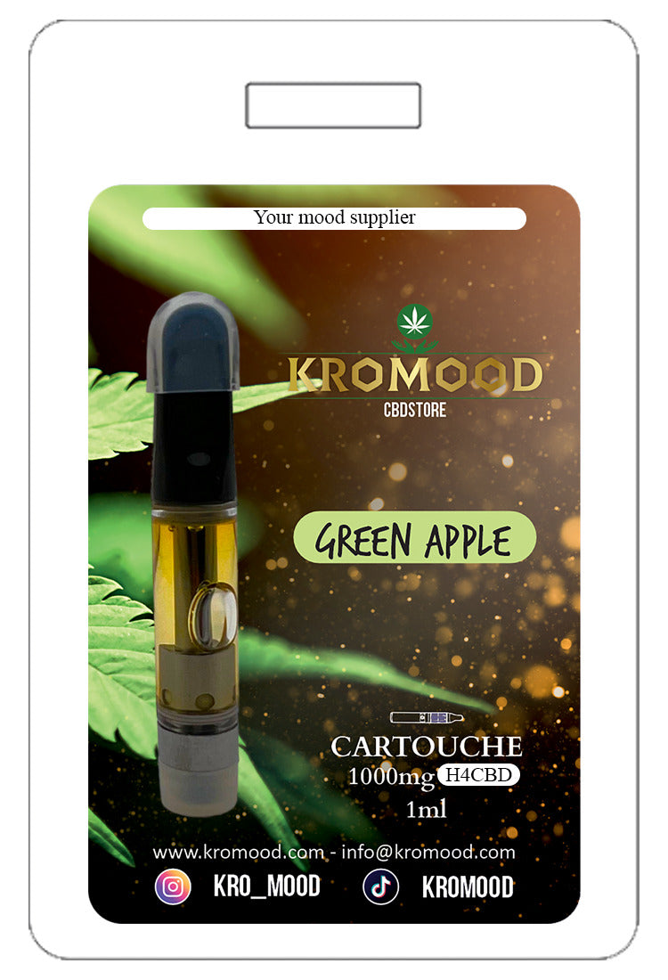 KroMood Cartouche (Dab Pen) de H4CBD - Green Apple  - 1ML - 600 bouffées
