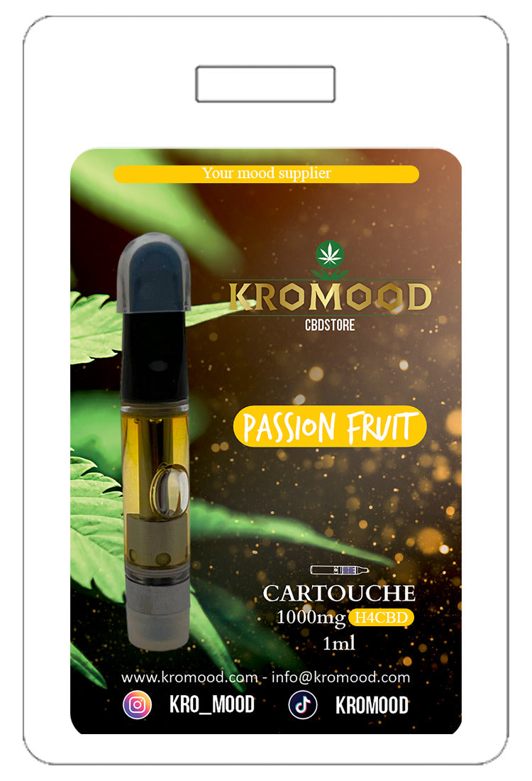 KroMood Cartouche (Dab Pen) de H4CBD - Passion Fruit  - 1ML - 600 bouffées