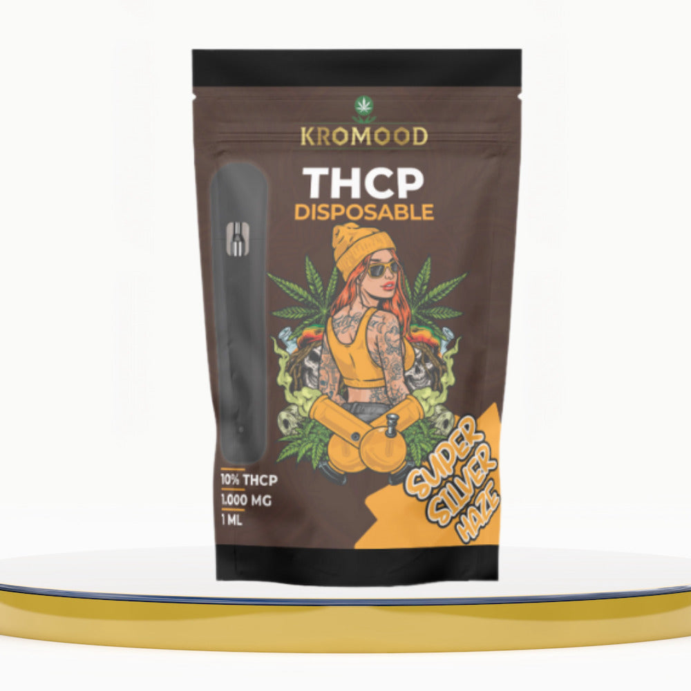 KroMood THCP Disposable Puff - Super Silver Haze: Awaken your senses, 10% THCP/1ML, 600 Puffs, CCELL Puff Technology 