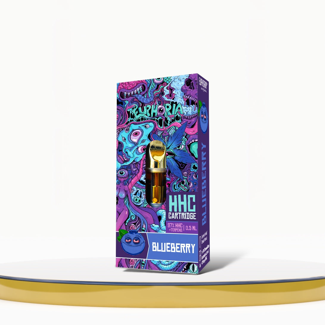 Euphoria Cartouche (Dab Pen) de HHC - BlueBerry - 97% HHC/500MG - 0.5ML - 300 bouffées