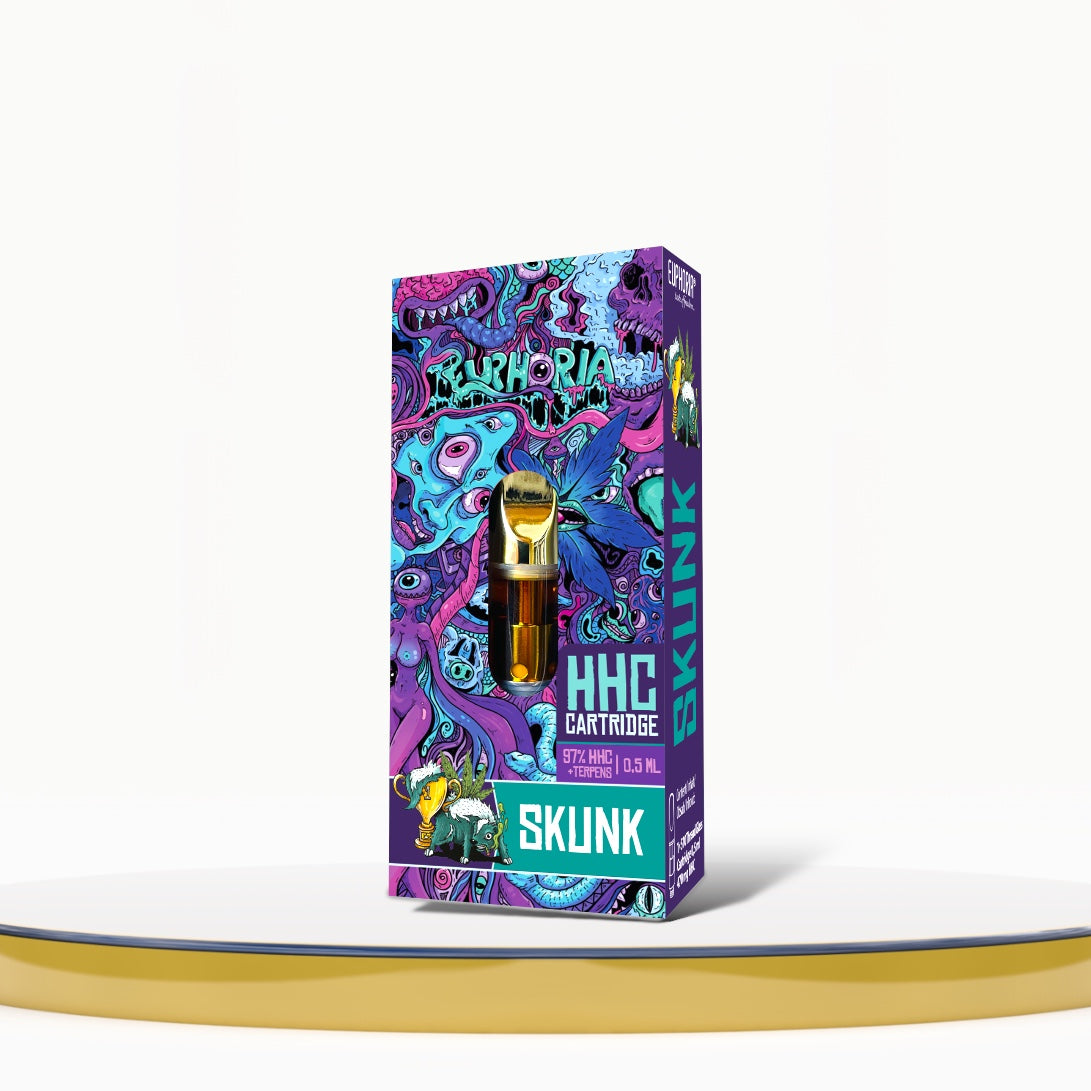 Euphoria Cartridge (Dab Pen) van HHC - Skunk - 97% HHC/500MG - 0.5ML - 300 trekjes