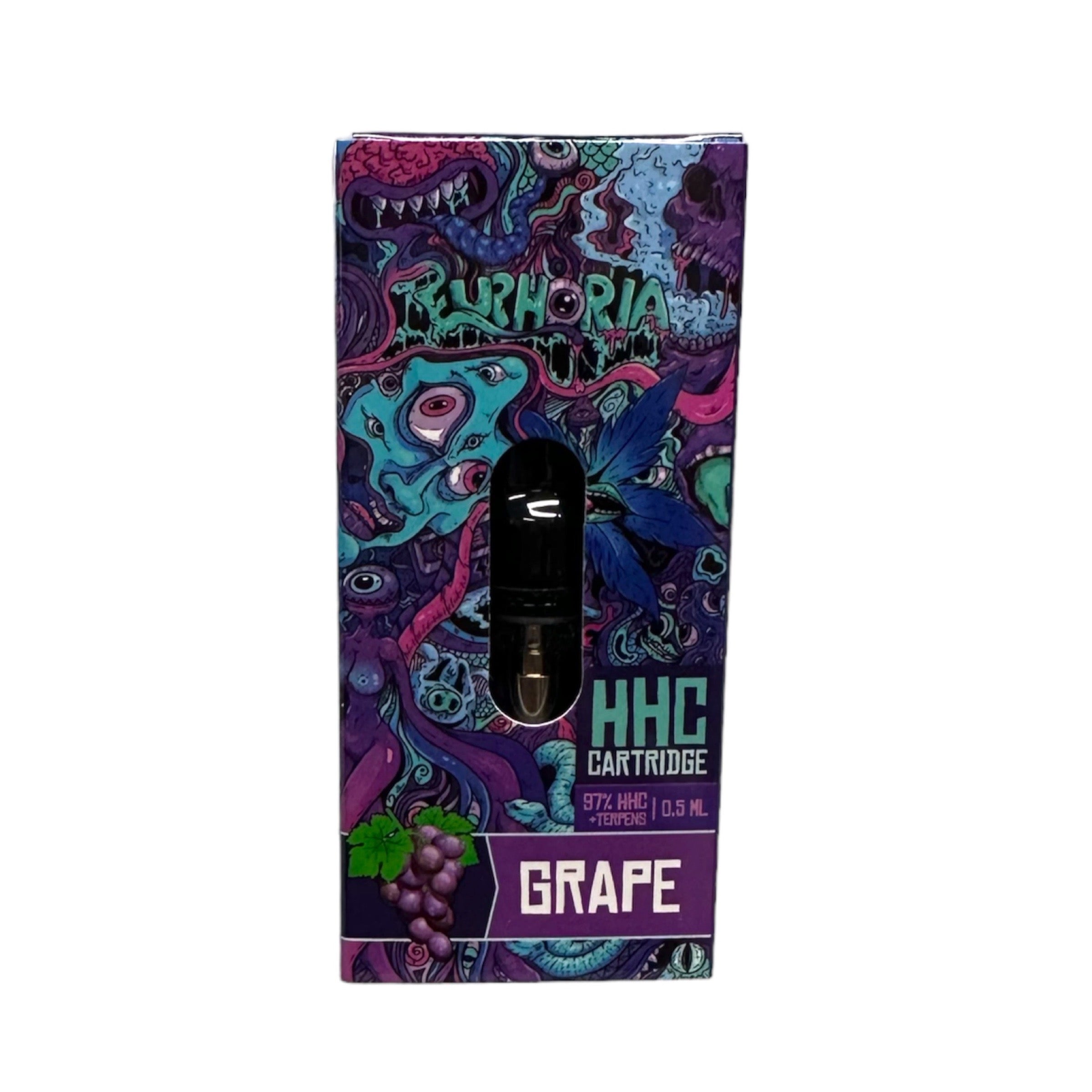 Euphoria Cartridge (Dab Pen) van HHC - Druif - 97% HHC/500MG - 0.5ML - 300 trekjes