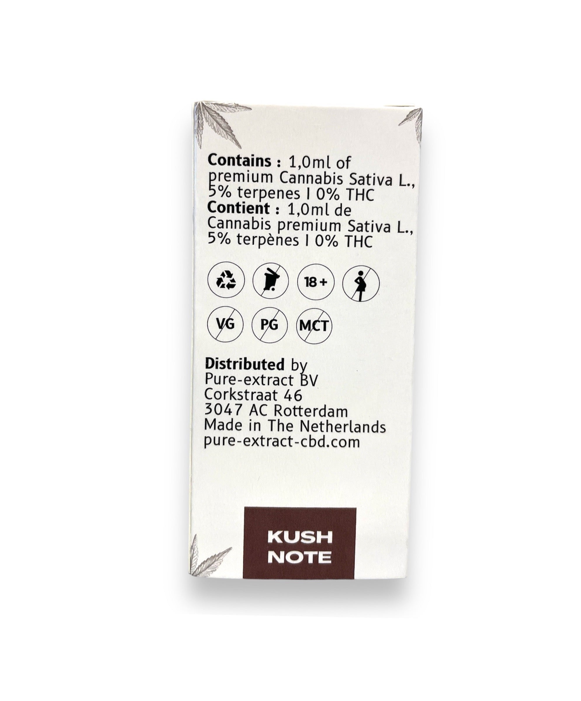 Pure Extract CBD Cartouche (Dab Pen) de H4CBD - Kush Note  - 95% H4CBD - 1ML - 600 bouffées