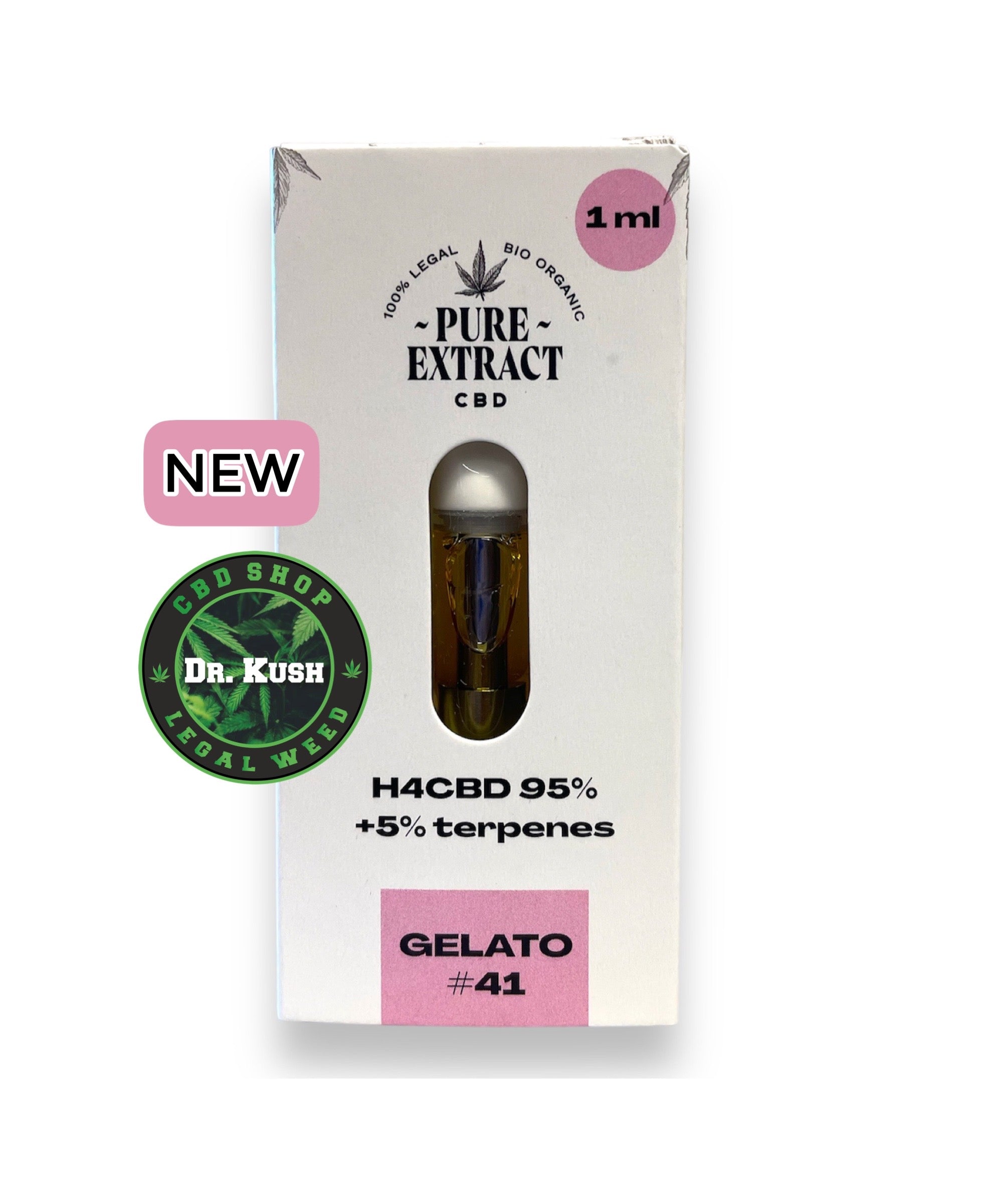 Pure Extract CBD Cartridge (Dab Pen) by H4CBD - Gelato #41 - 95% H4CBD - 1ML - 600 puffs