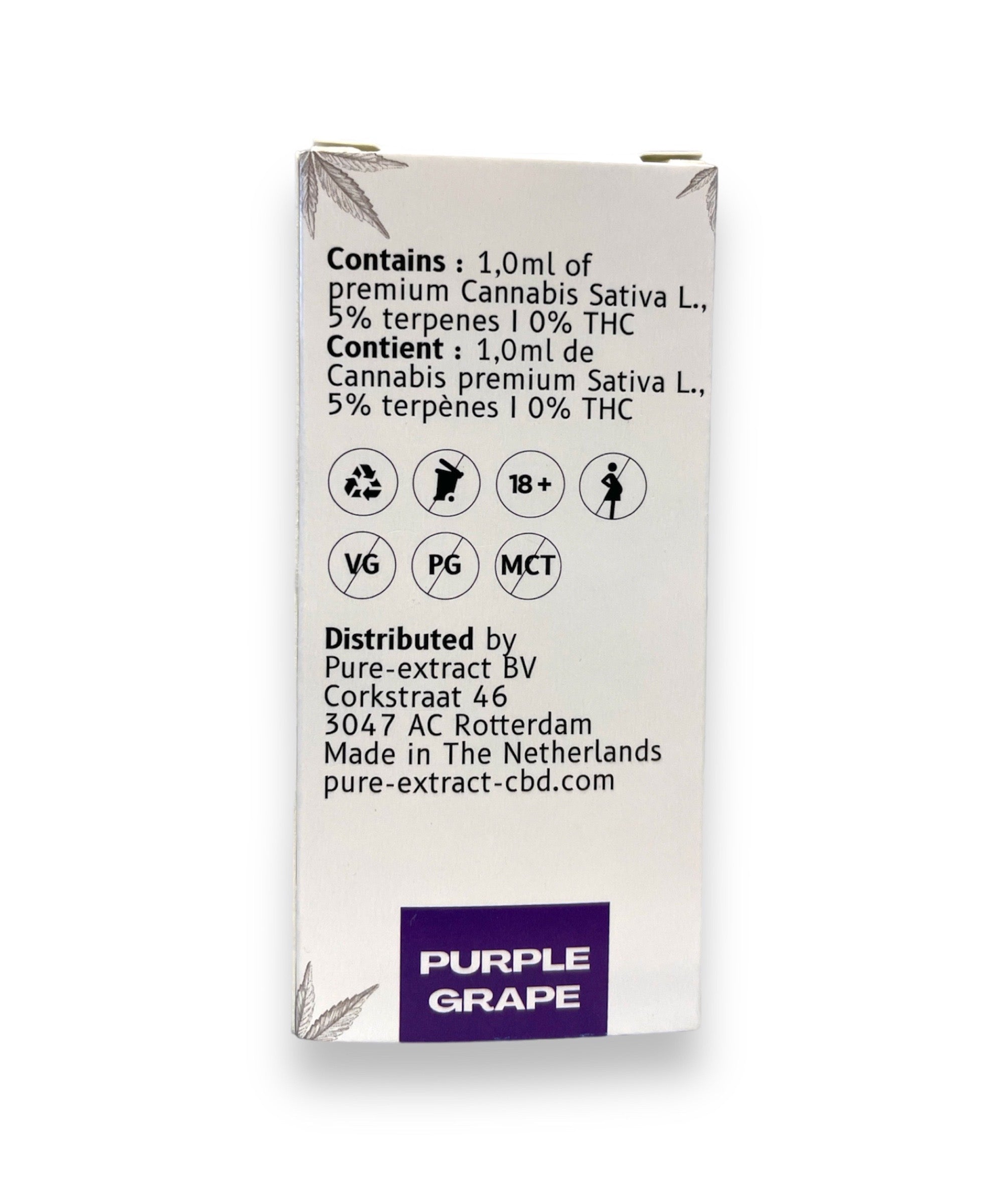 Pure Extract CBD Cartouche (Dab Pen) de H4CBD - Purple Grape  - 95% H4CBD - 1ML - 600 bouffées