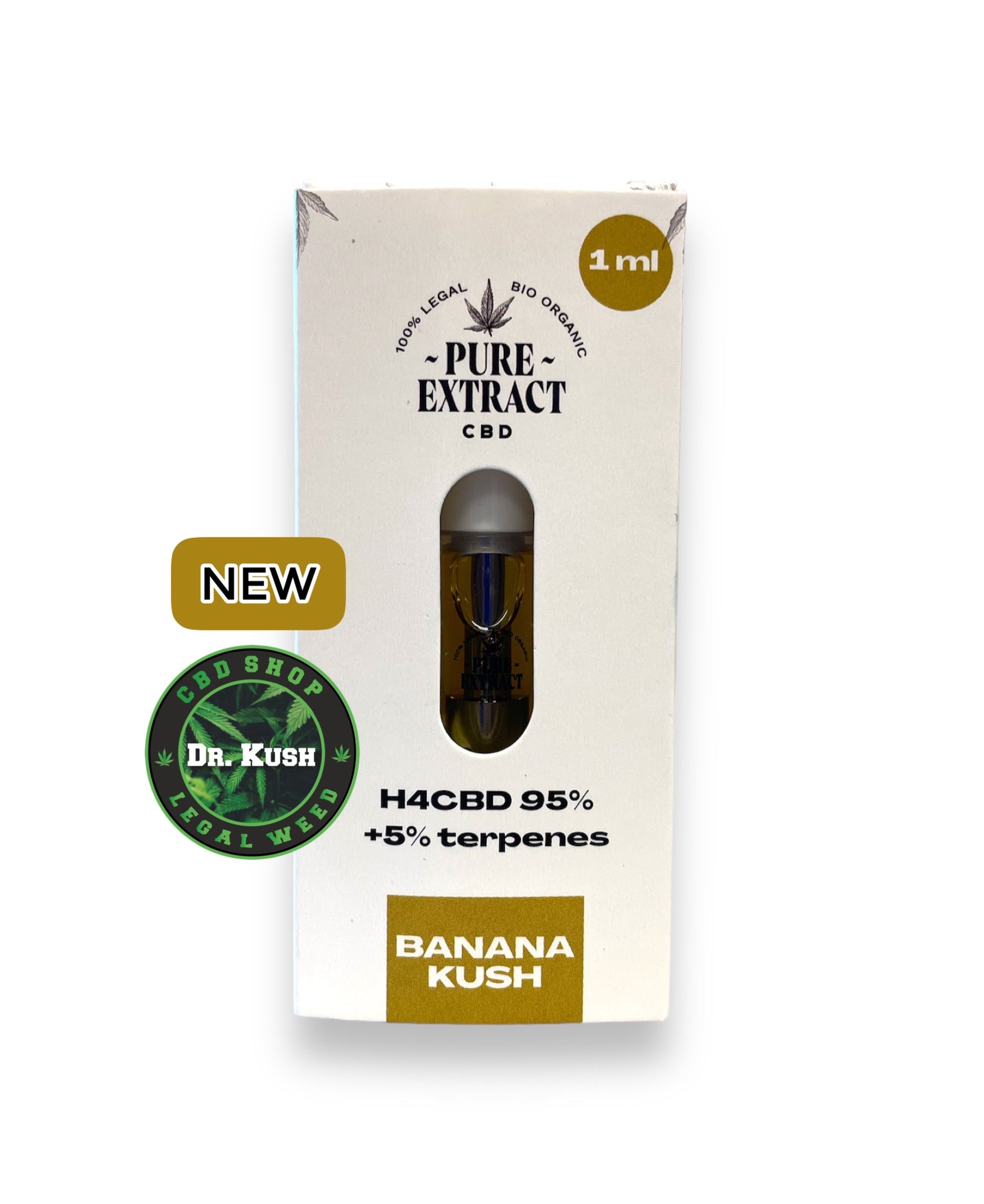 Pure Extract CBD Cartridge (Dab Pen) by H4CBD - Banana Kush - 95% H4CBD - 1ML - 600 puffs