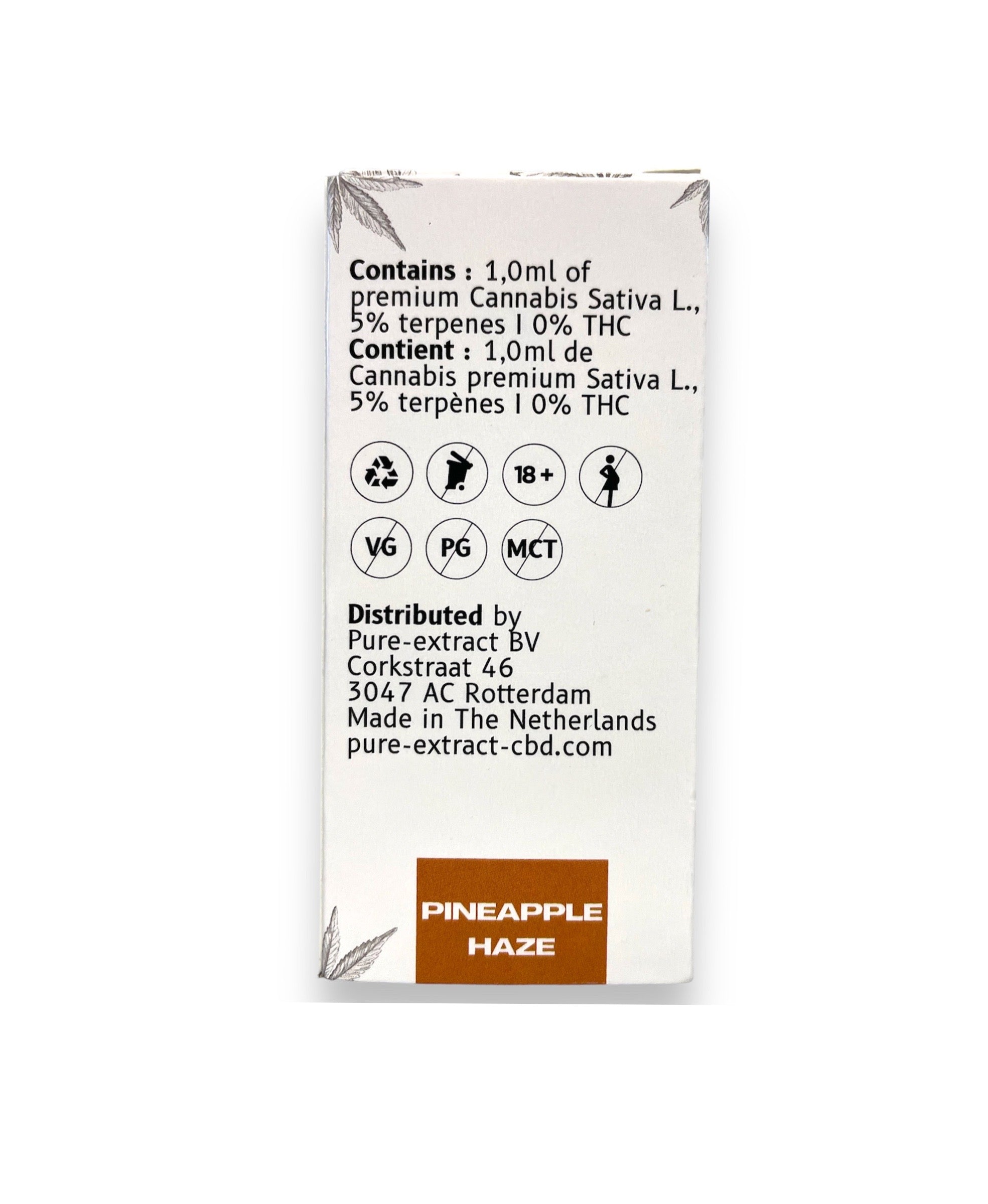 Pure Extract CBD Cartouche (Dab Pen) de H4CBD - Pineapple Haze  - 95% H4CBD - 1ML - 600 bouffées