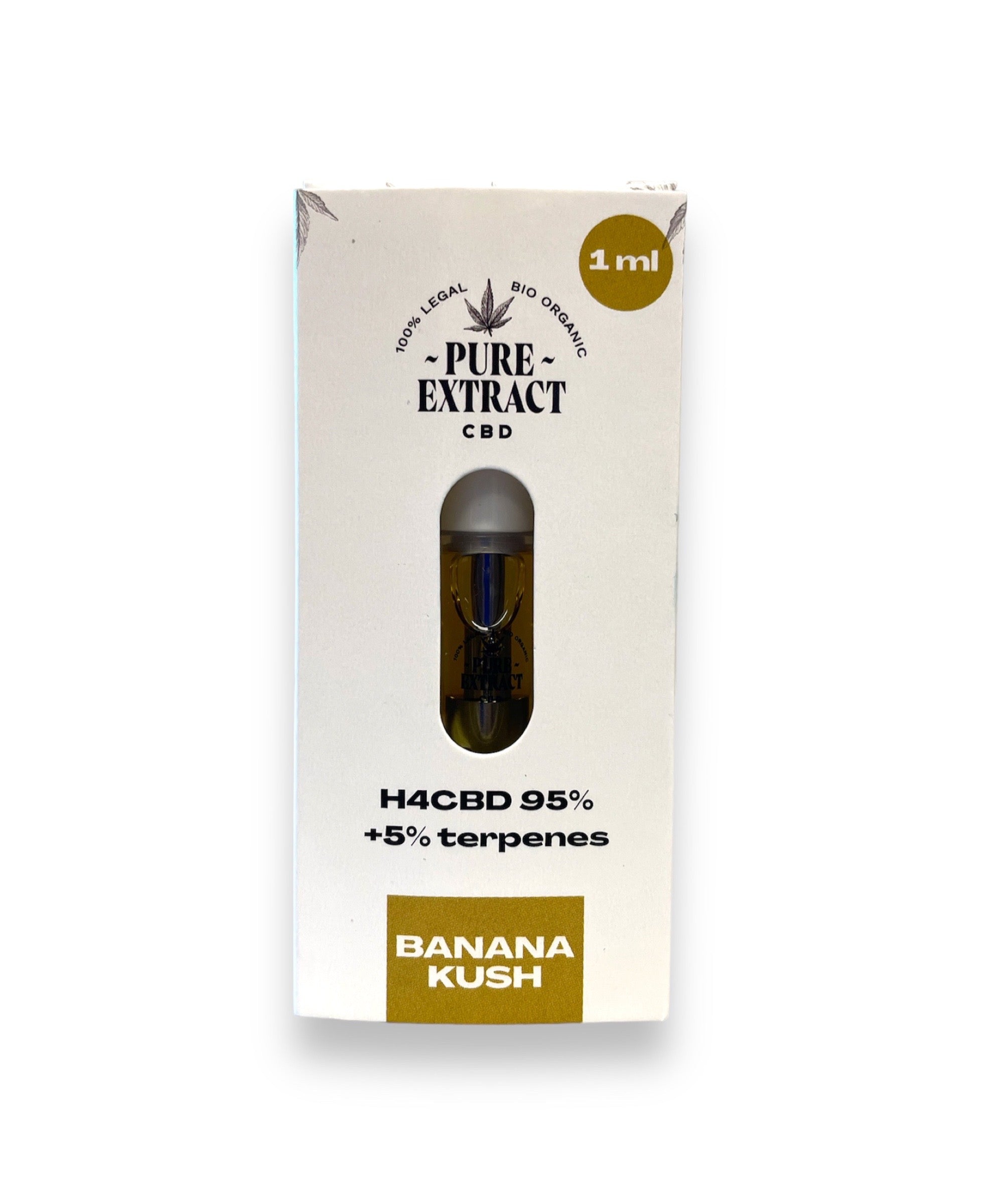 Pure Extract CBD Cartridge (Dab Pen) by H4CBD - Banana Kush - 95% H4CBD - 1ML - 600 puffs
