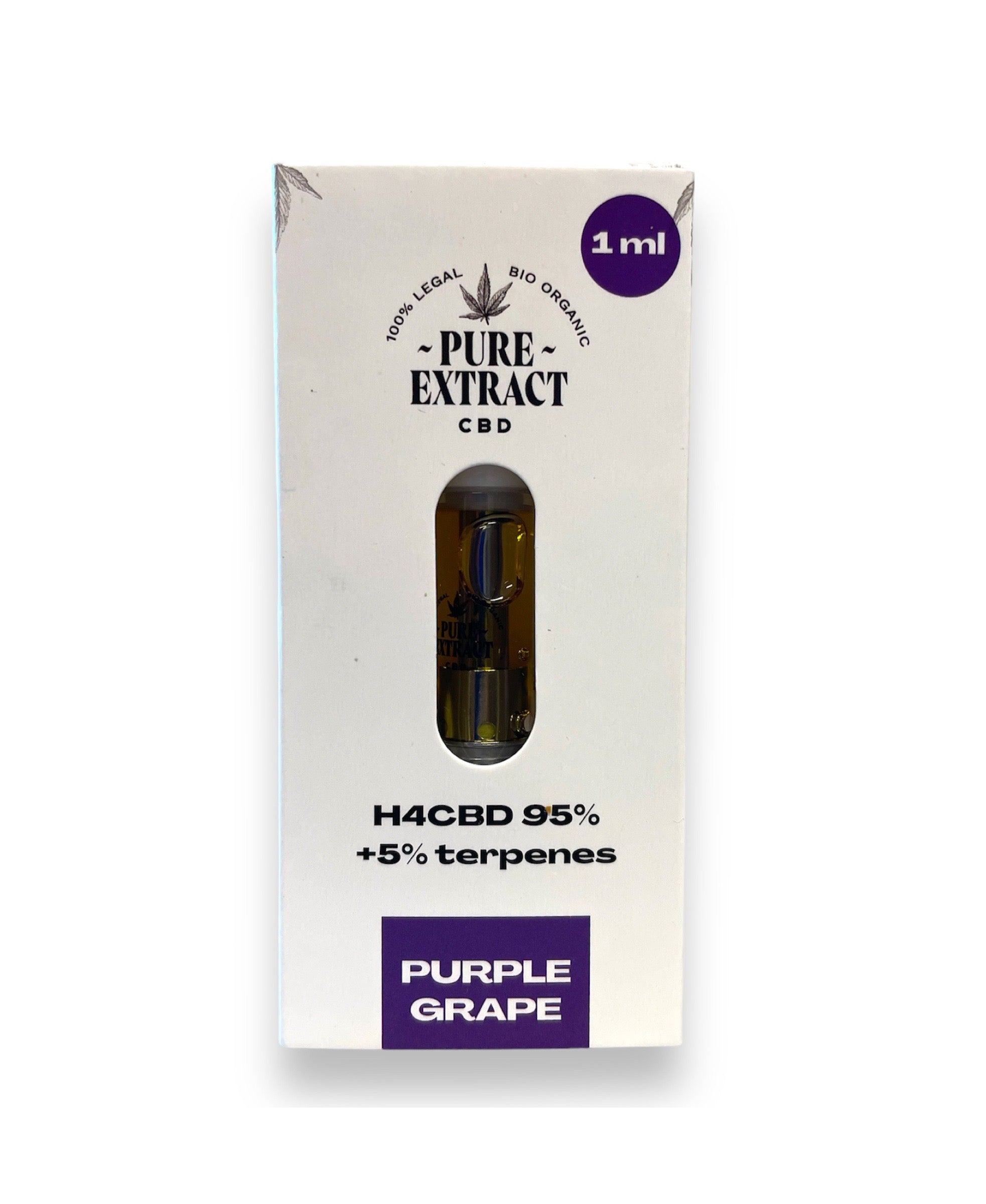 Pure Extract CBD Cartridge (Dab Pen) by H4CBD - Purple Grape - 95% H4CBD - 1ML - 600 puffs