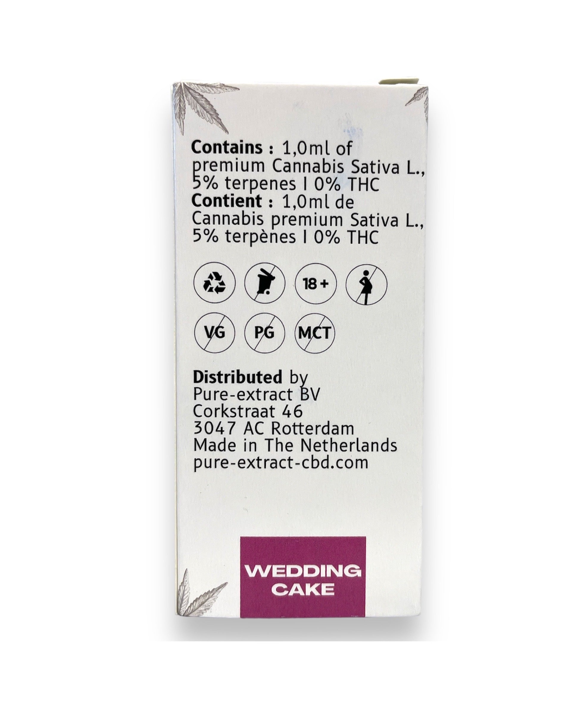 Pure Extract CBD Cartouche (Dab Pen) de H4CBD - Wedding Cake  - 95% H4CBD - 1ML - 600 bouffées