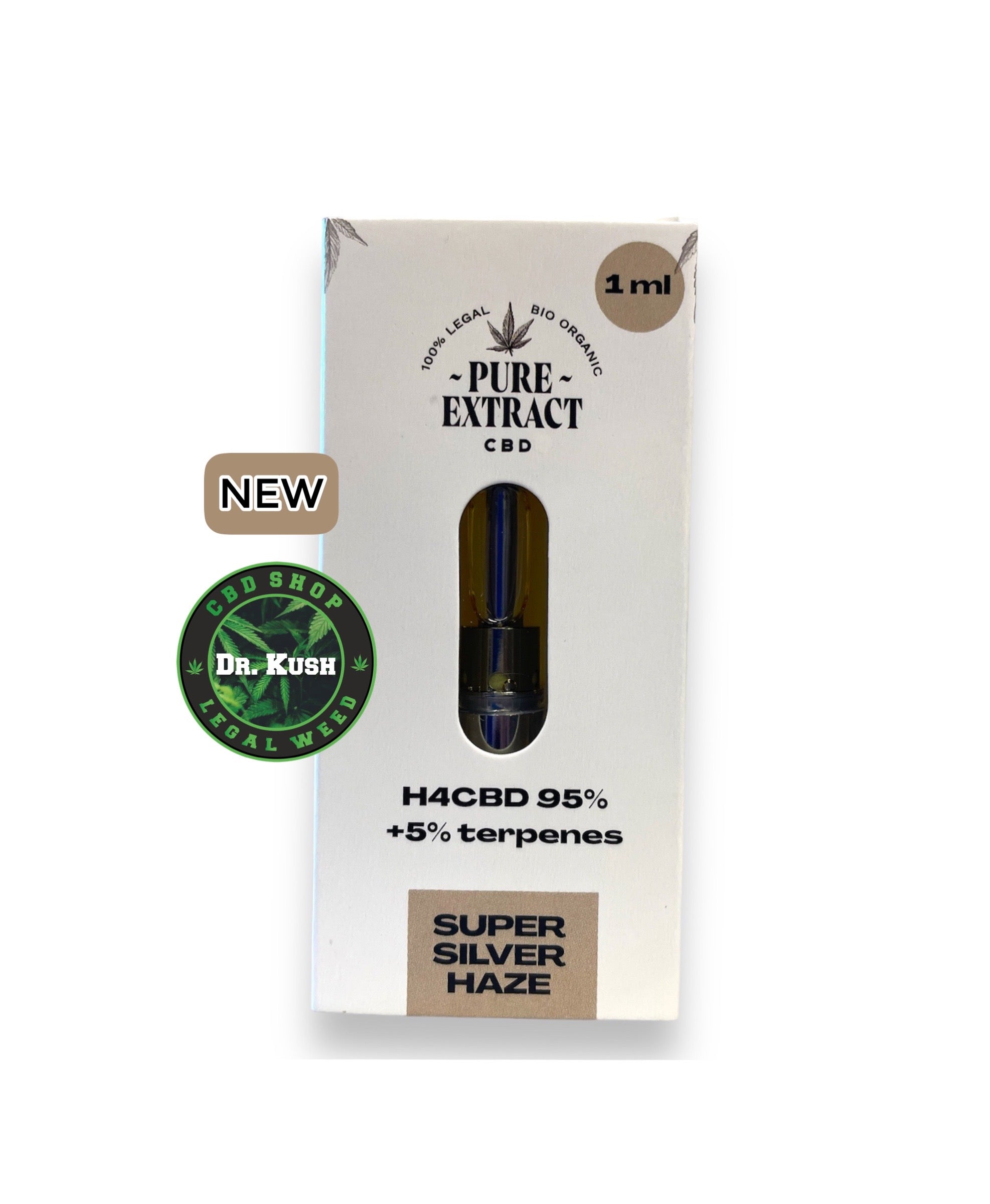 Pure Extract CBD Cartridge (Dab Pen) by H4CBD - Super Silver Haze - 95% H4CBD - 1ML - 600 puffs