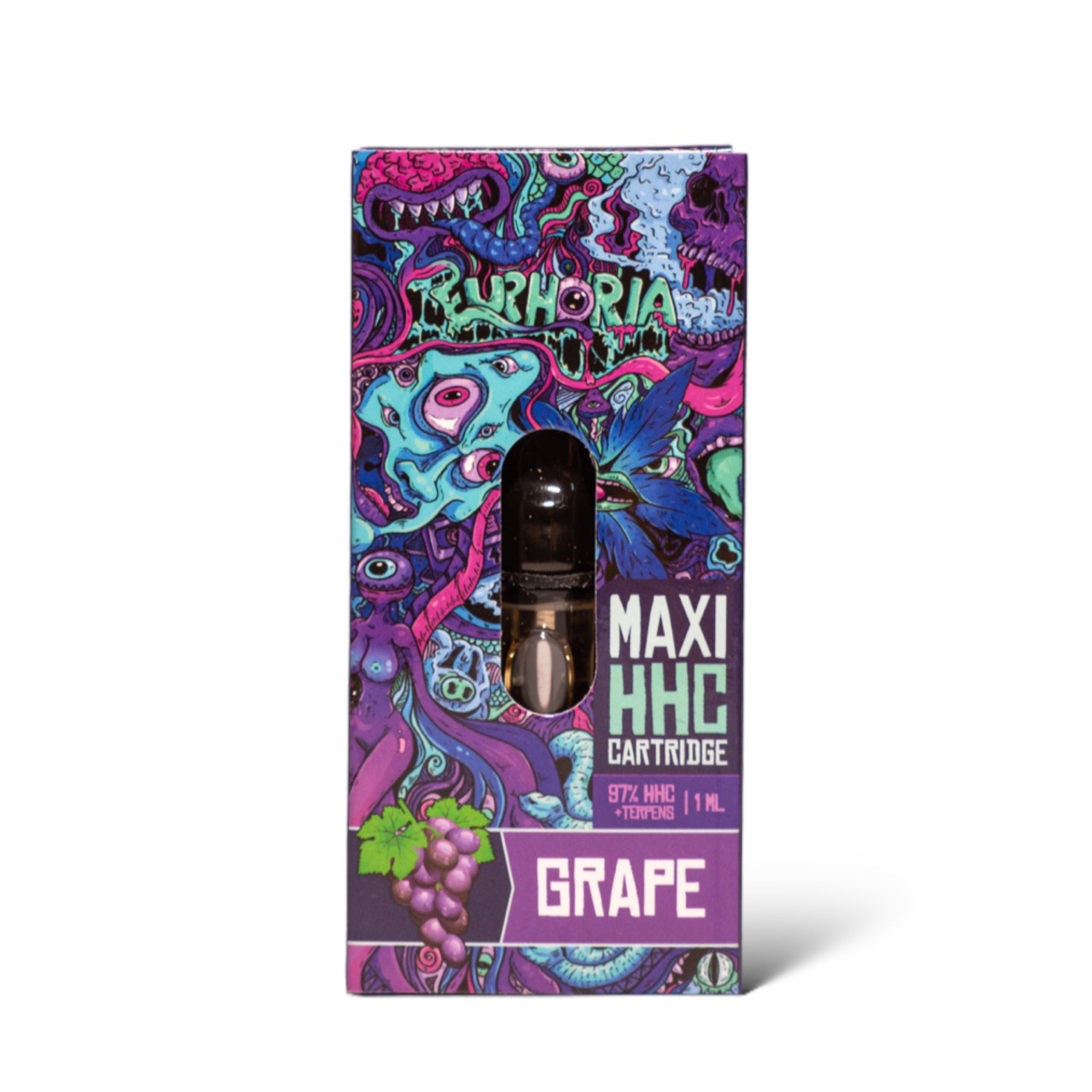 Euphoria Cartouche (Dab Pen) de Maxi HHC - Grape - 97% HHC/1000MG - 1ML - 600 bouffées