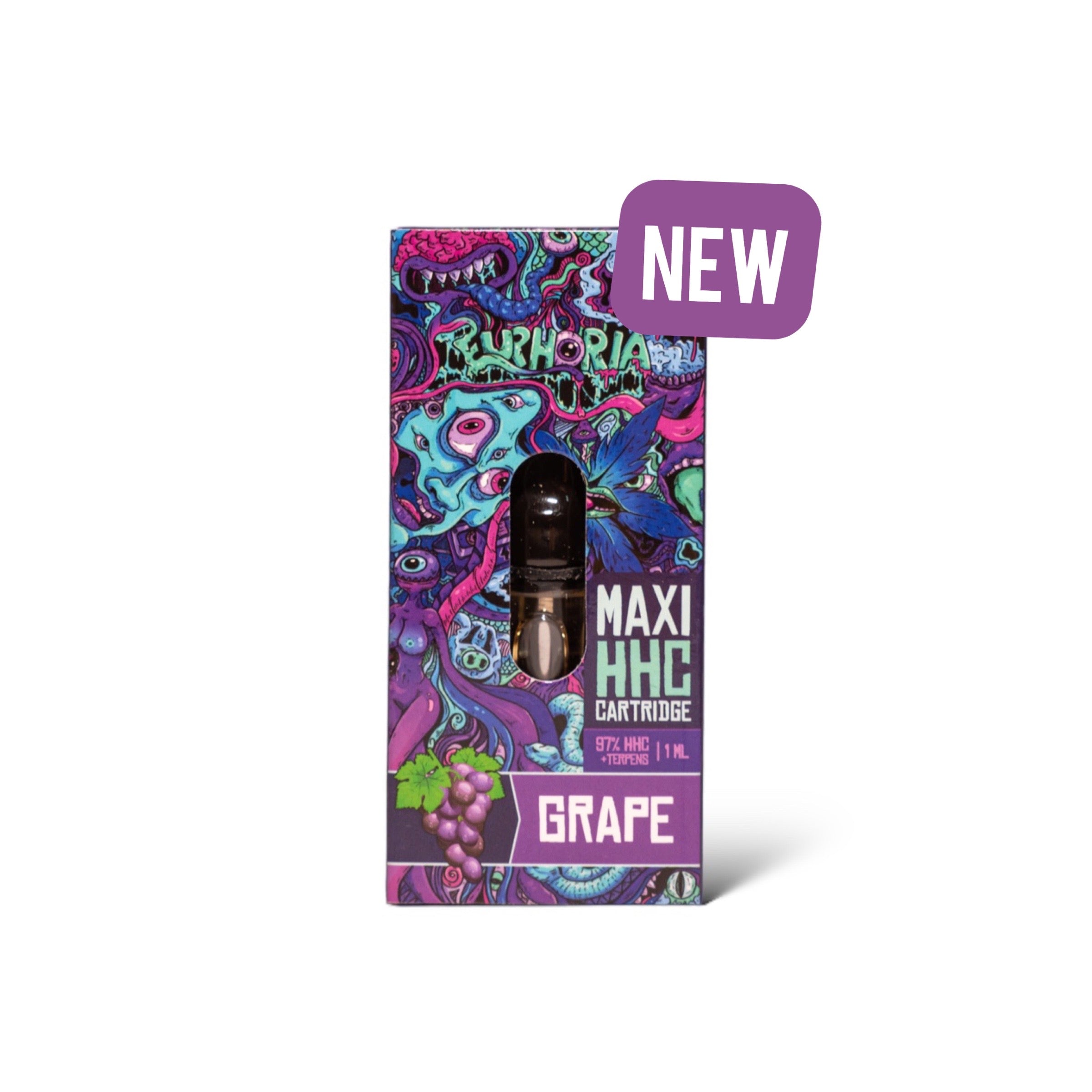 Euphoria Cartridge (Dab Pen) of Maxi HHC - Grape - 97% HHC/1000MG - 1ML - 600 puffs