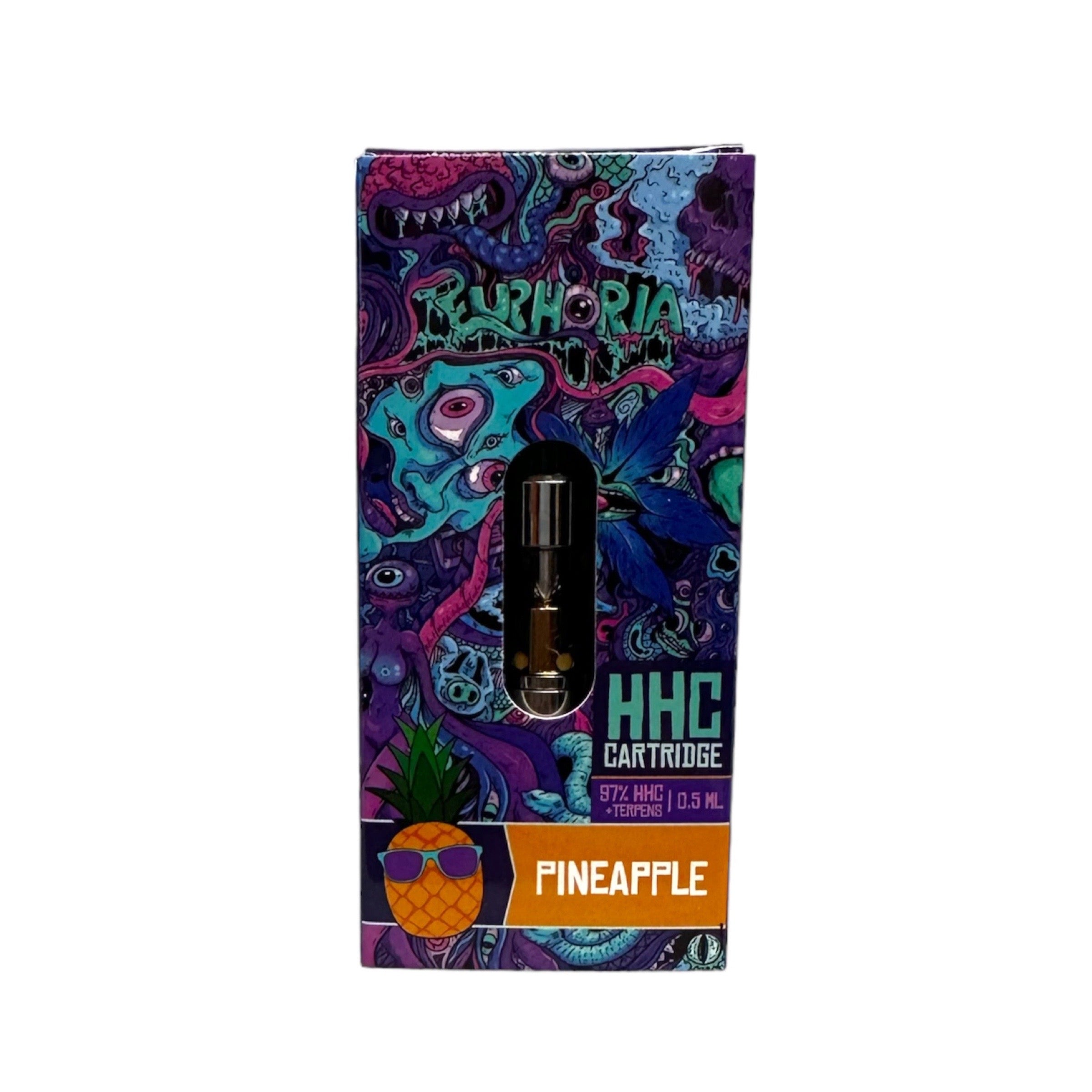 Euphoria Cartridge (Dab Pen) van HHC - Ananas - 97% HHC/500MG - 0.5ML - 300 trekjes