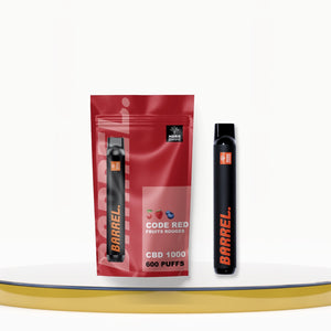 Marie-Jeanne - Puff/Pods Jetable CBD - Barrel CODE RED - 1000MG - 600 Bouffées