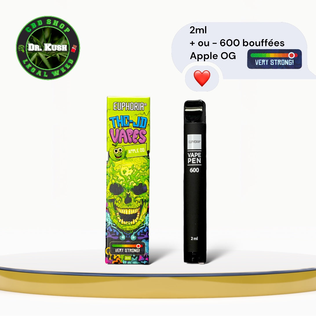 Euphoria Puff THCJD Disposable - Apple OG - 2ML - 600 trekjes