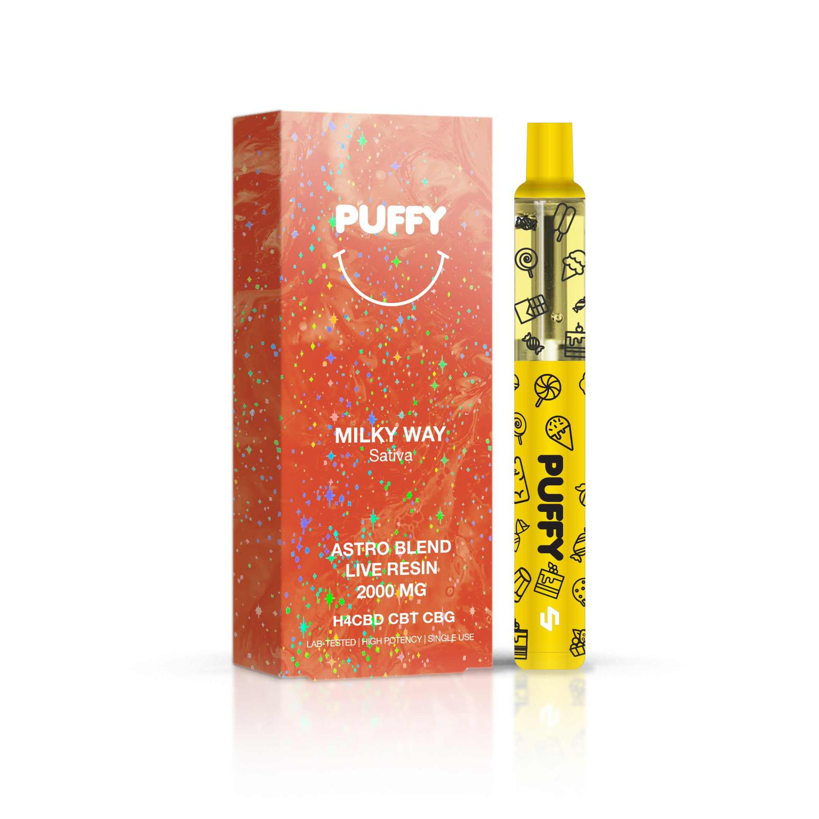 Disposable Puffy Puff - Milky Way - (Astro Blends) Sativa - H4CBD/CBT/CBG/2000MG - 800 puffs
