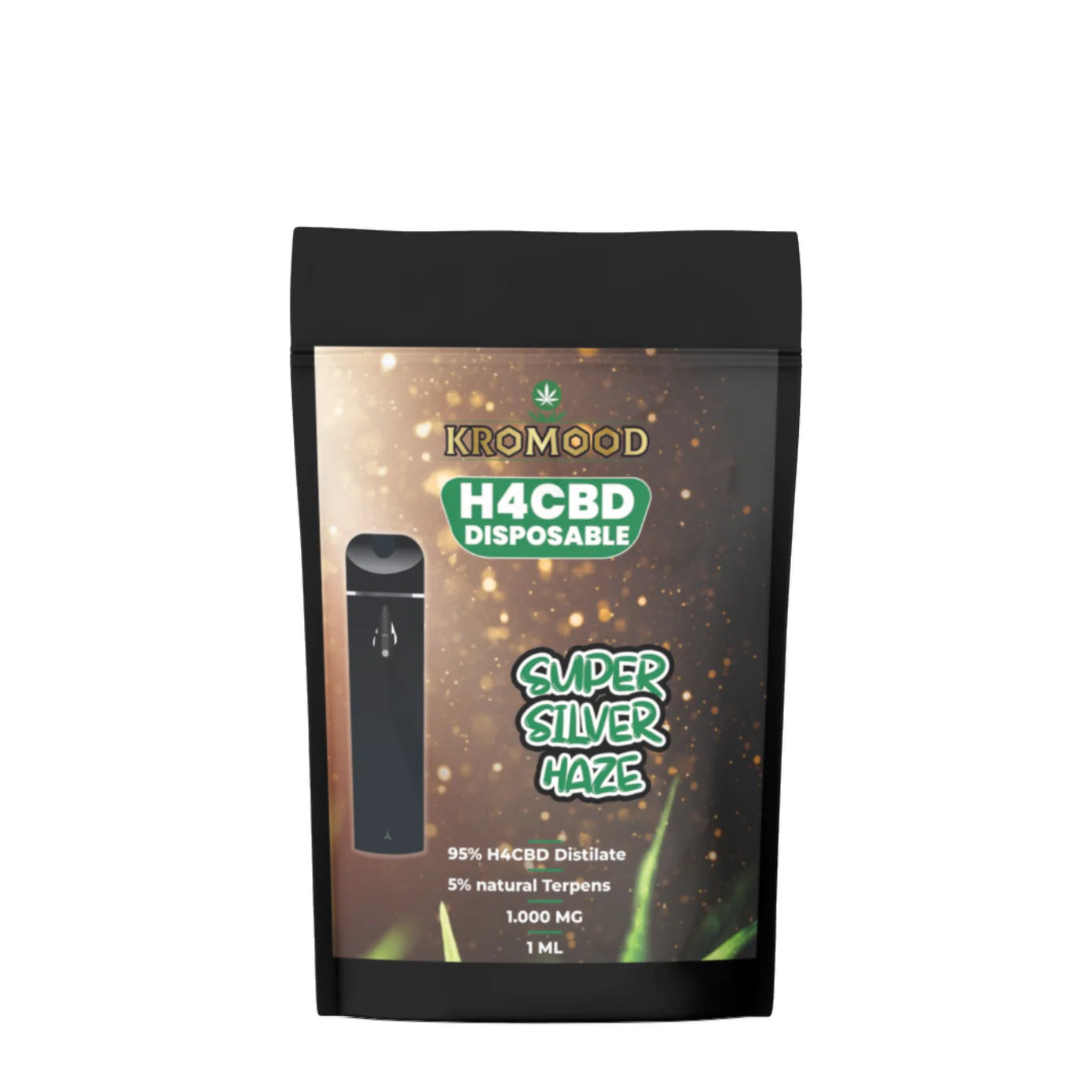 KroMood Puff Jetable - Super Silver Haze - 95% H4CBD/1000MG - 1ML - 600 bouffées