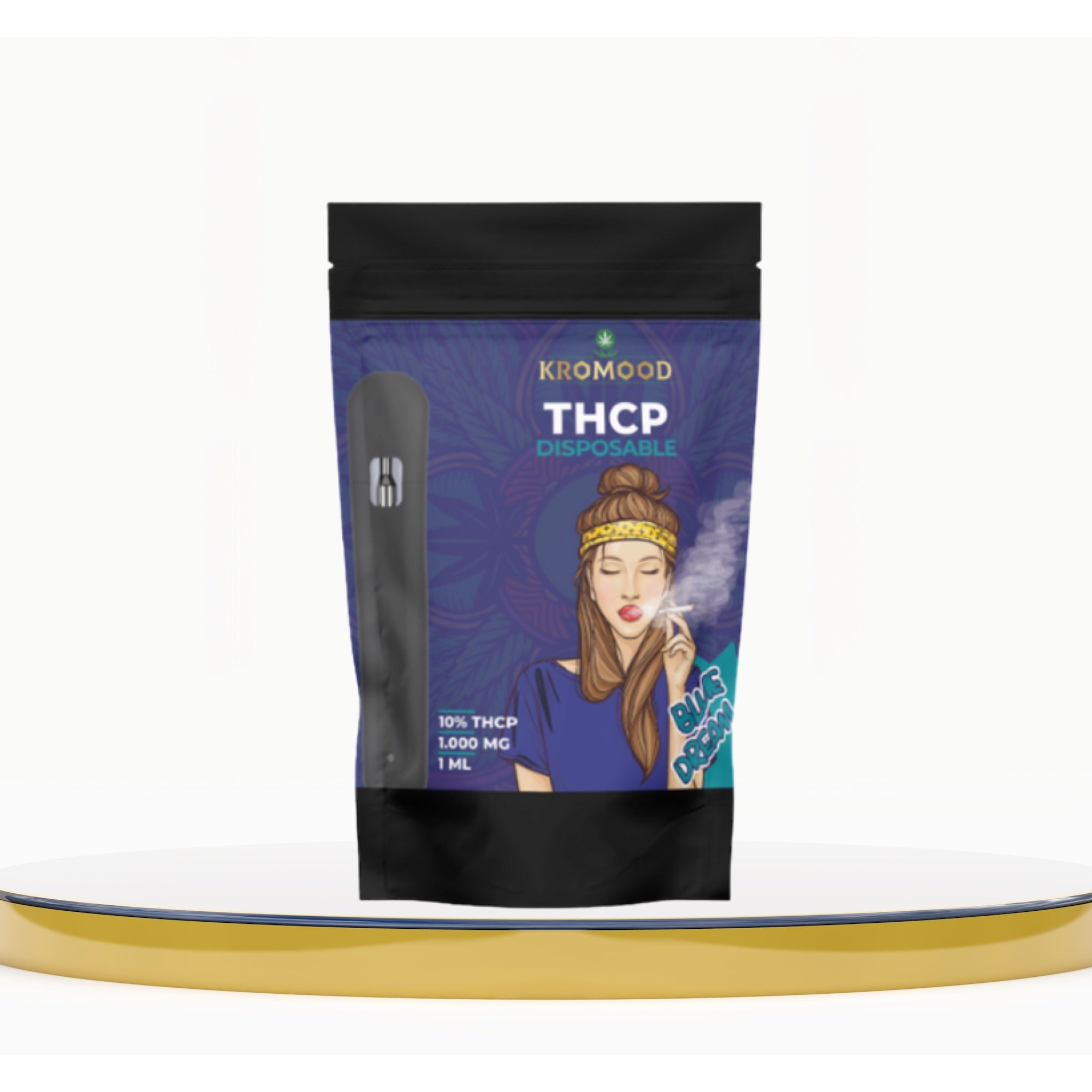 KroMood THCP Disposable Puff - Blue Dream: The Peak of Vaping, 10% THCP/1ML, 600 Puffs, CCELL Puff Technology 