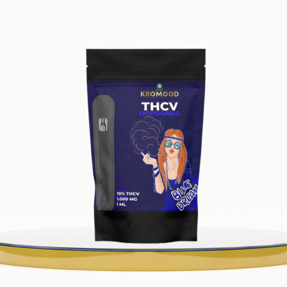 KroMood THCV Disposable Puff - Blue Dream: Magic in Vapor, 10% THCV/1ML, 600 Puffs, CCELL Puff Technology 