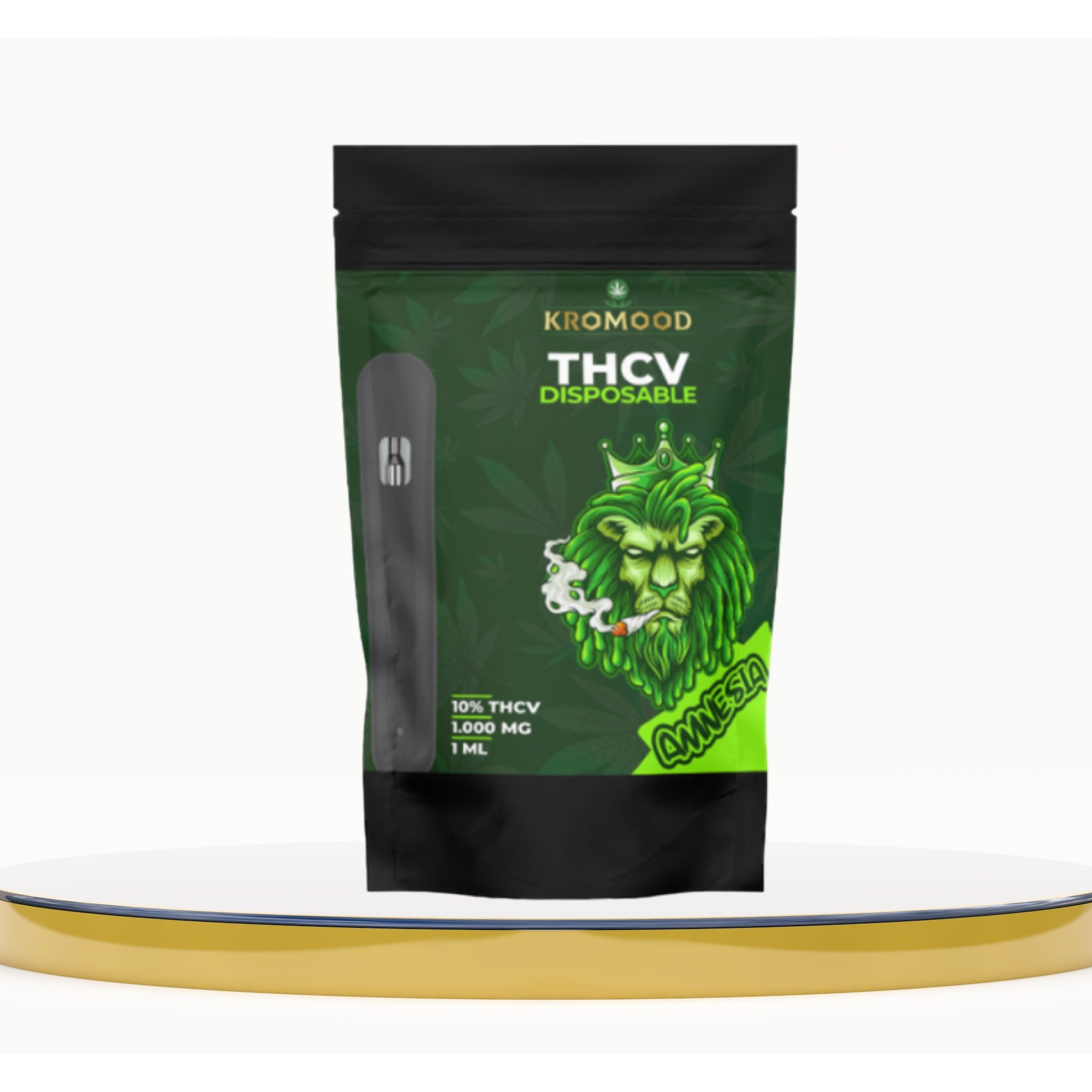 KroMood THCV Disposable Puff - Amnesia: The Art of Sublimated Vaping, 10% THCV/1ML, 600 Puffs, CCELL Puff Technology 